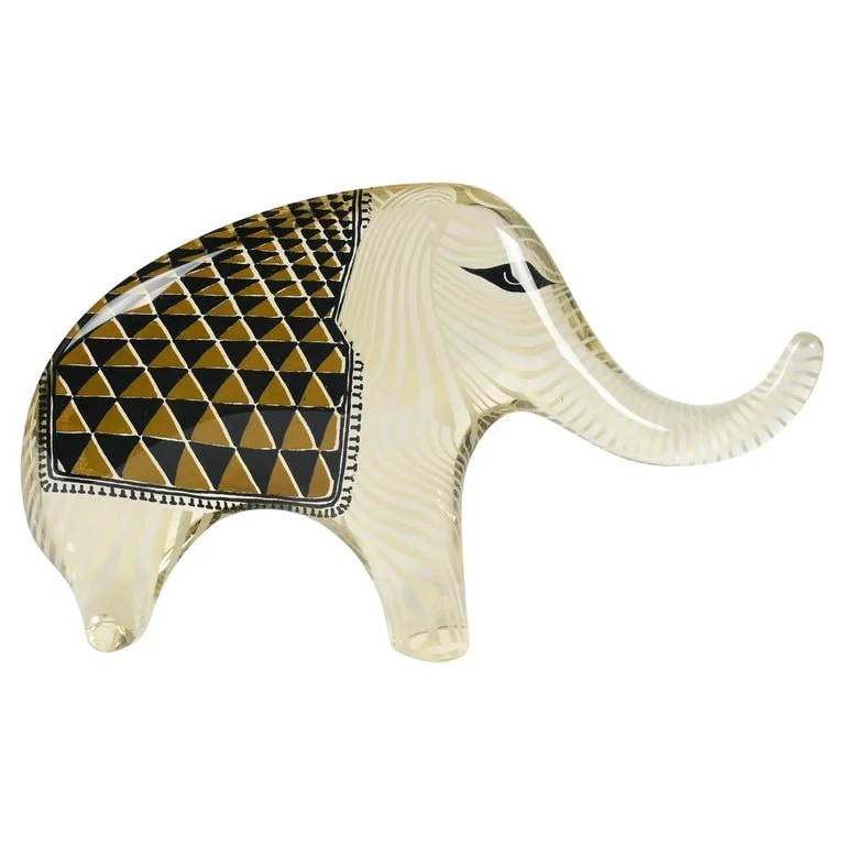 Palatnik Op Art Lucite Elephant with Tan Blanket