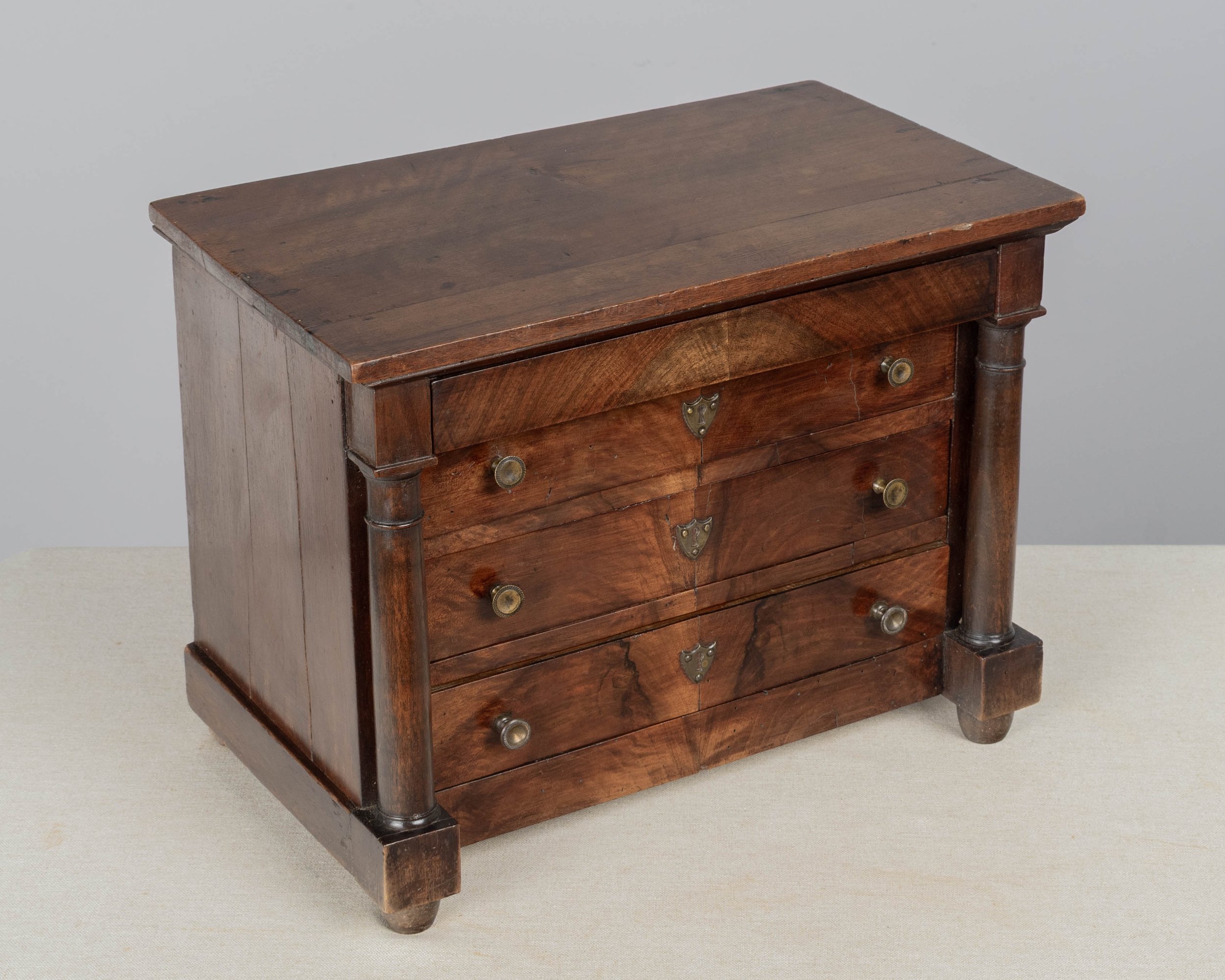19th Century French Empire Miniature Walnut Commode