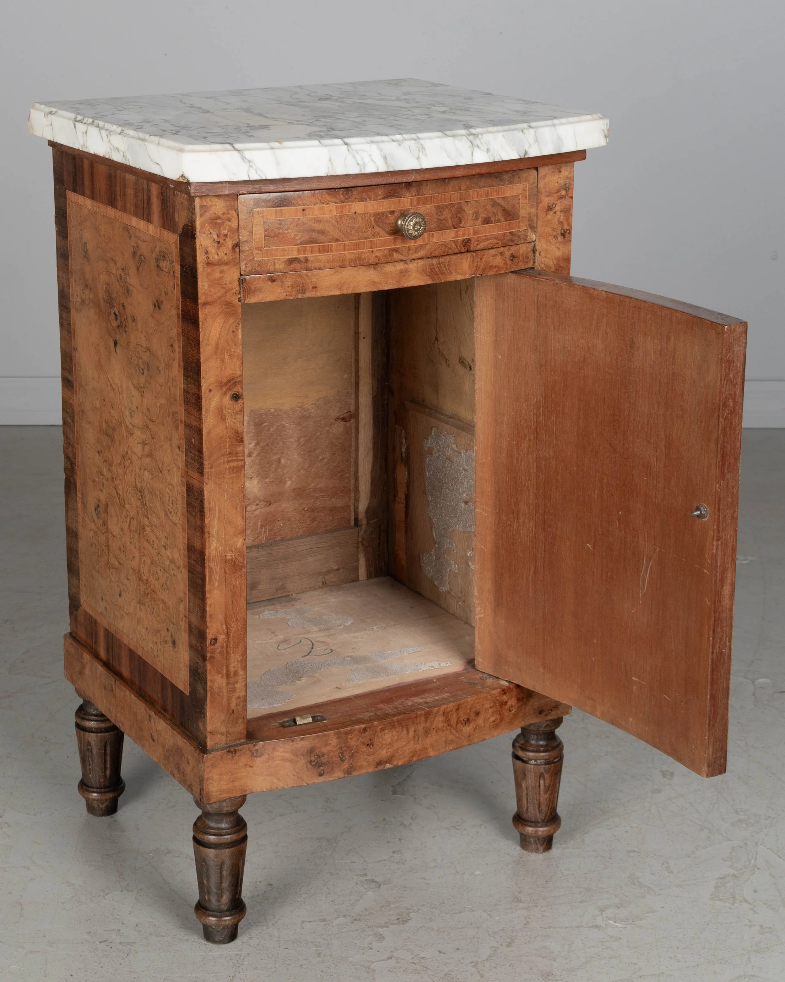 French Art Deco Marquetry Bed Side Table