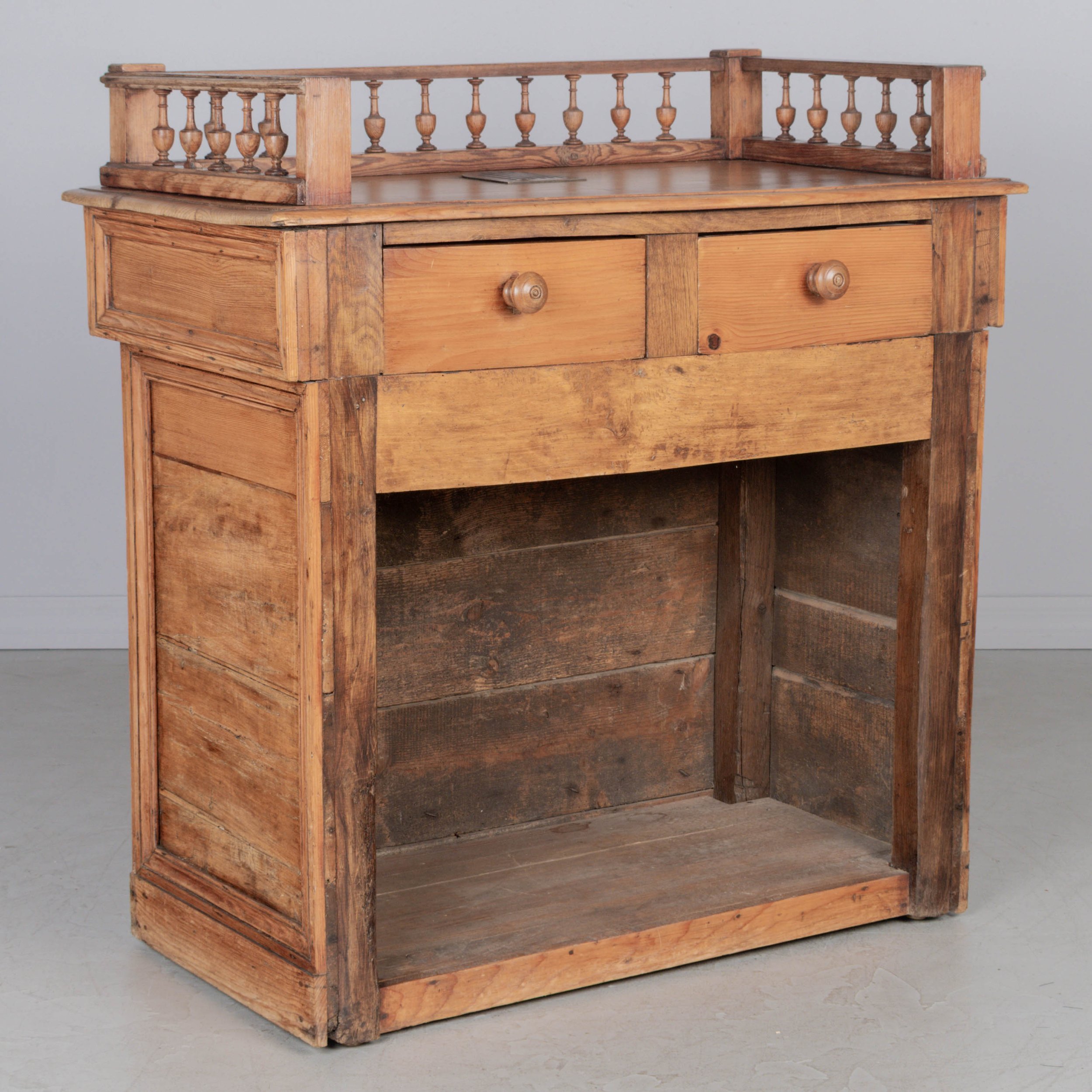 Rustic Country French Pine Counter Cabinet