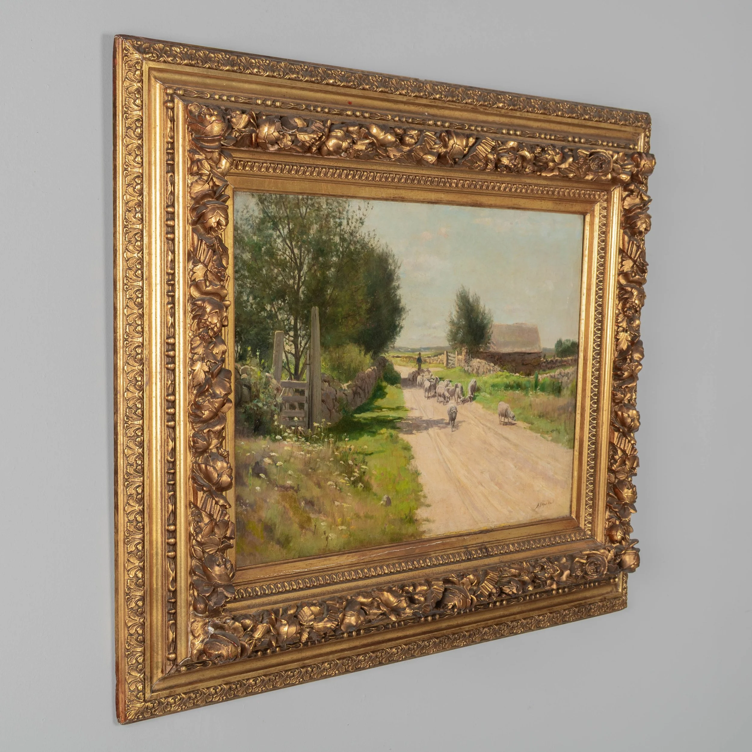 19th Century Pastoral Painting by Alfred Bryan Wall