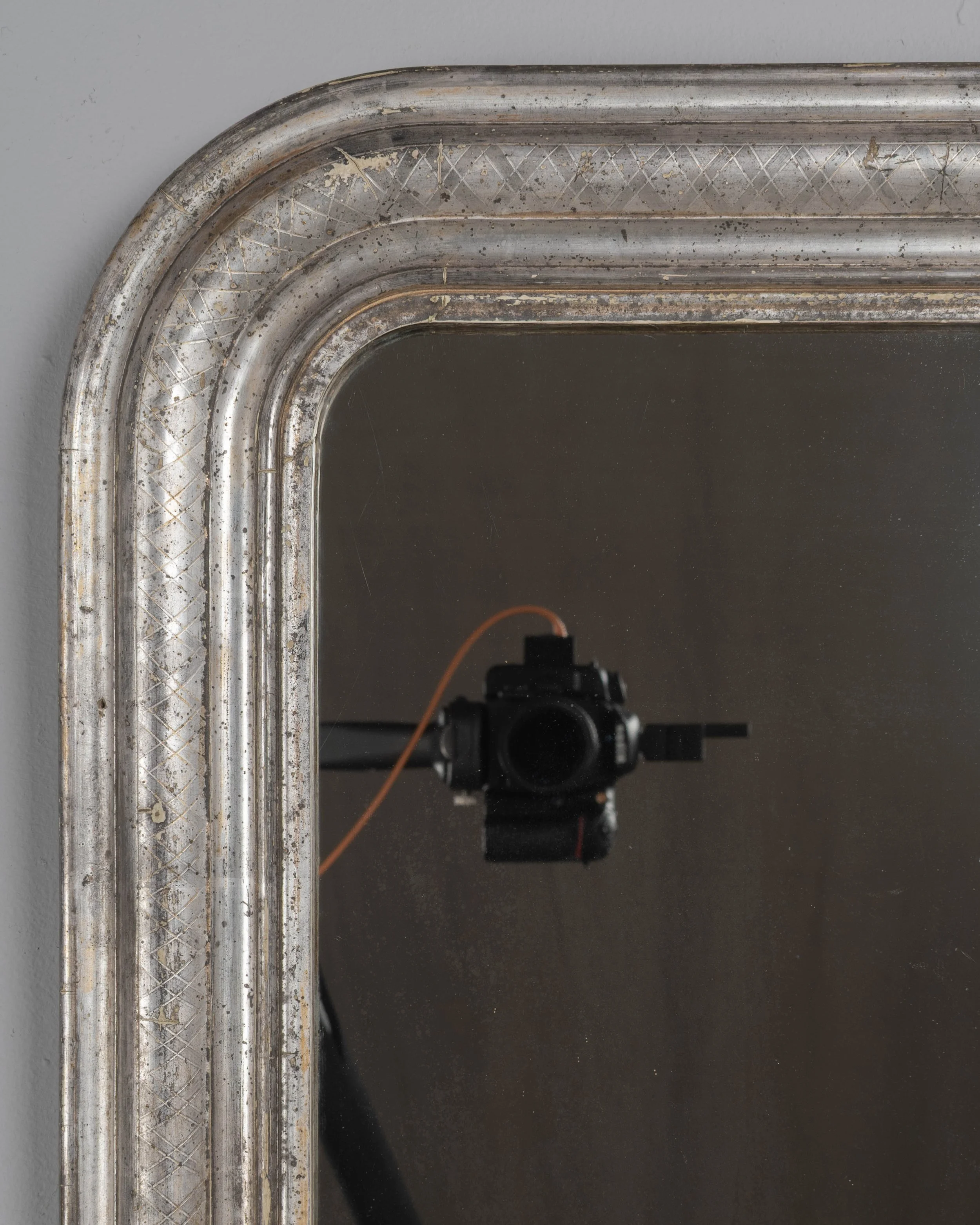 French Louis Philippe Silver Gilt Mirror