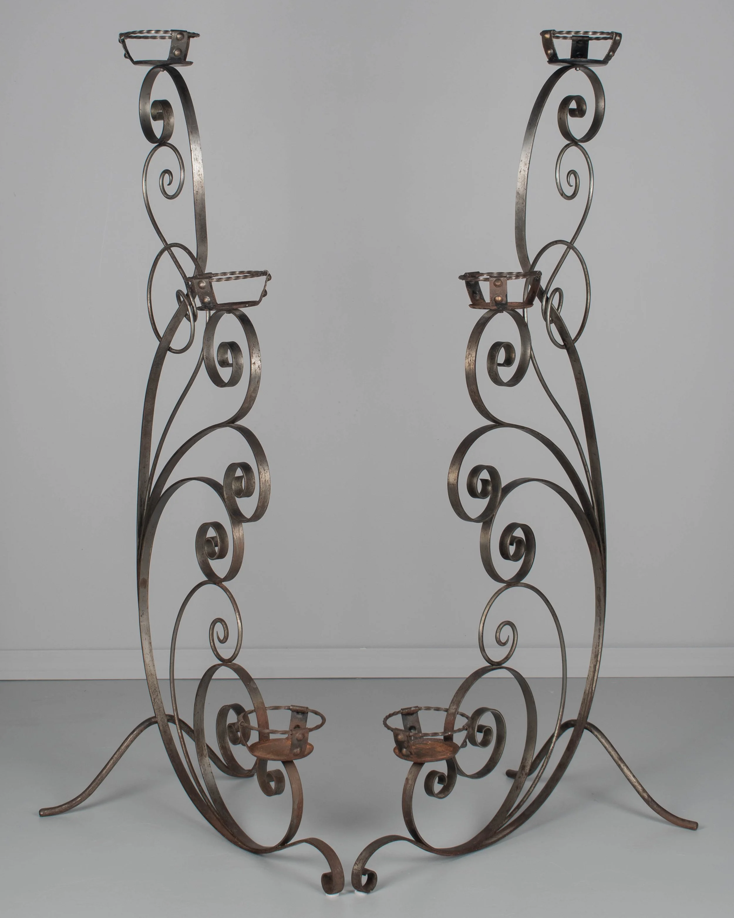Pair of French Wrought Iron Plant Stands