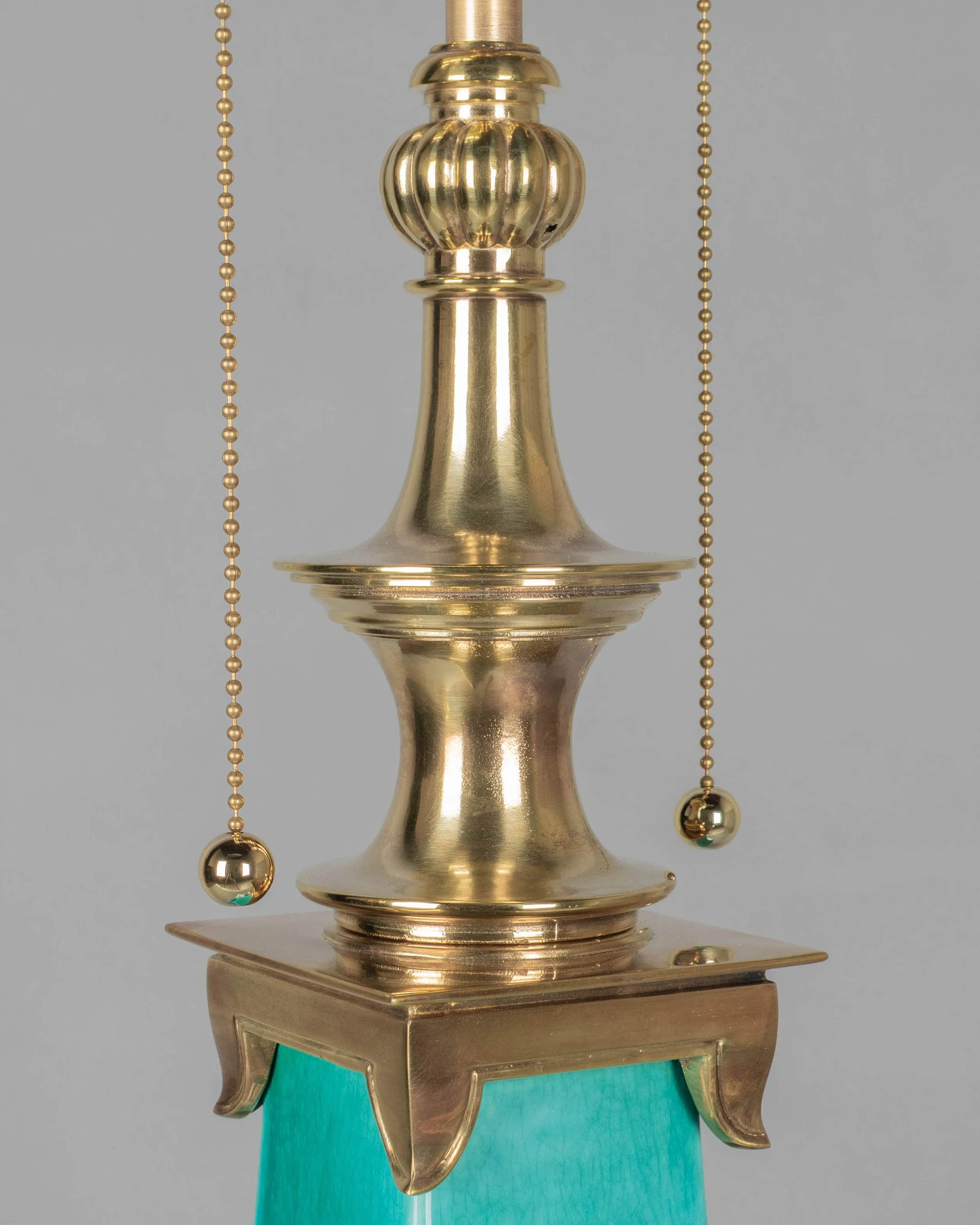 Mid Century Stiffel Ceramic & Brass Pagoda Lamp