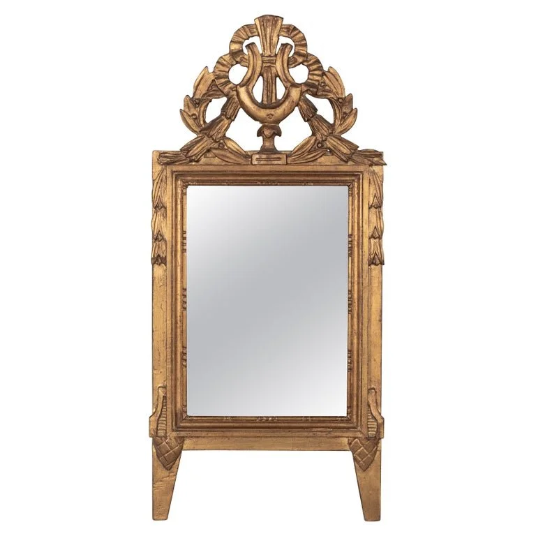 French Louis XVI Giltwood Bridal Mirror