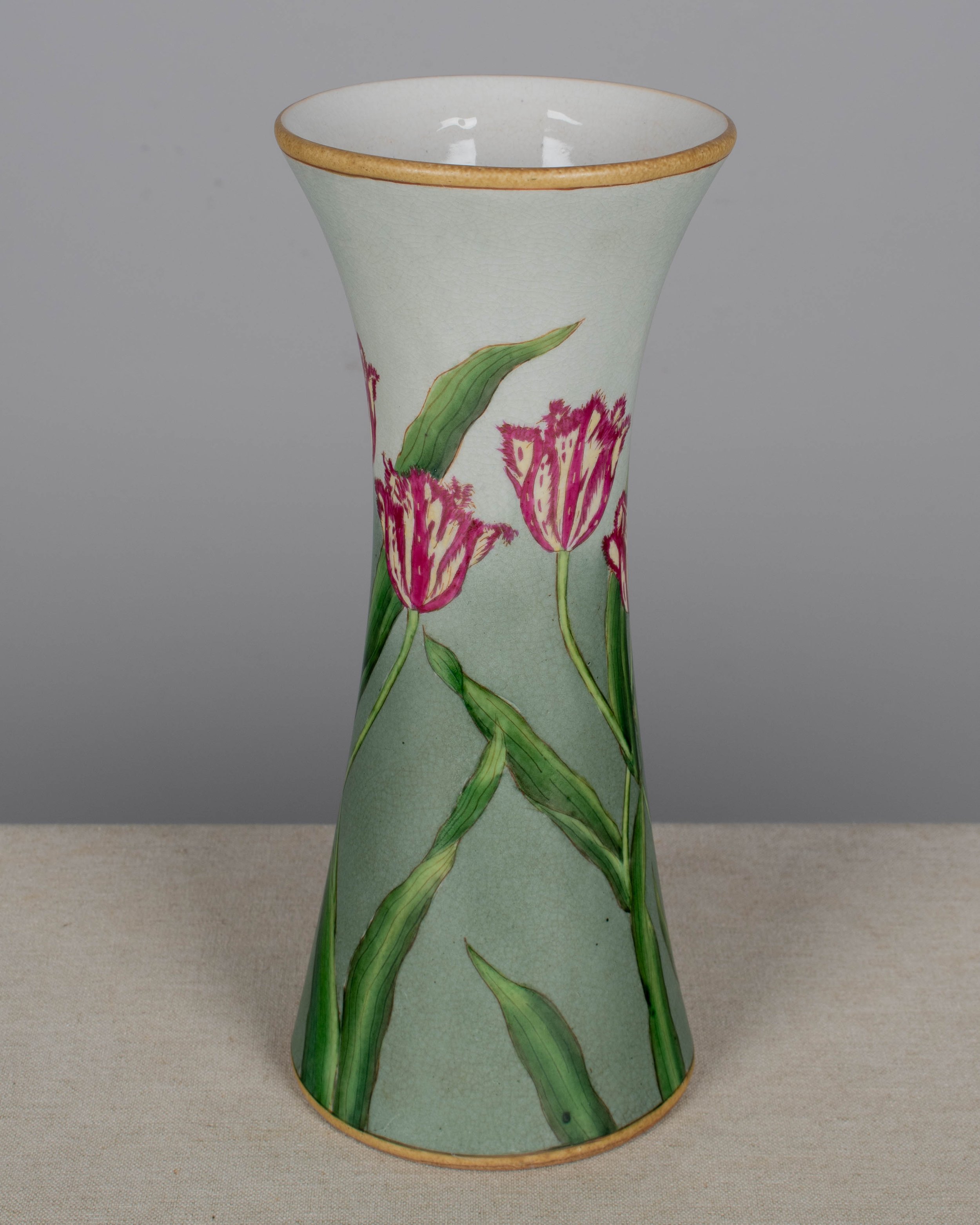 French Art Nouveau Ceramic Tulip Vase