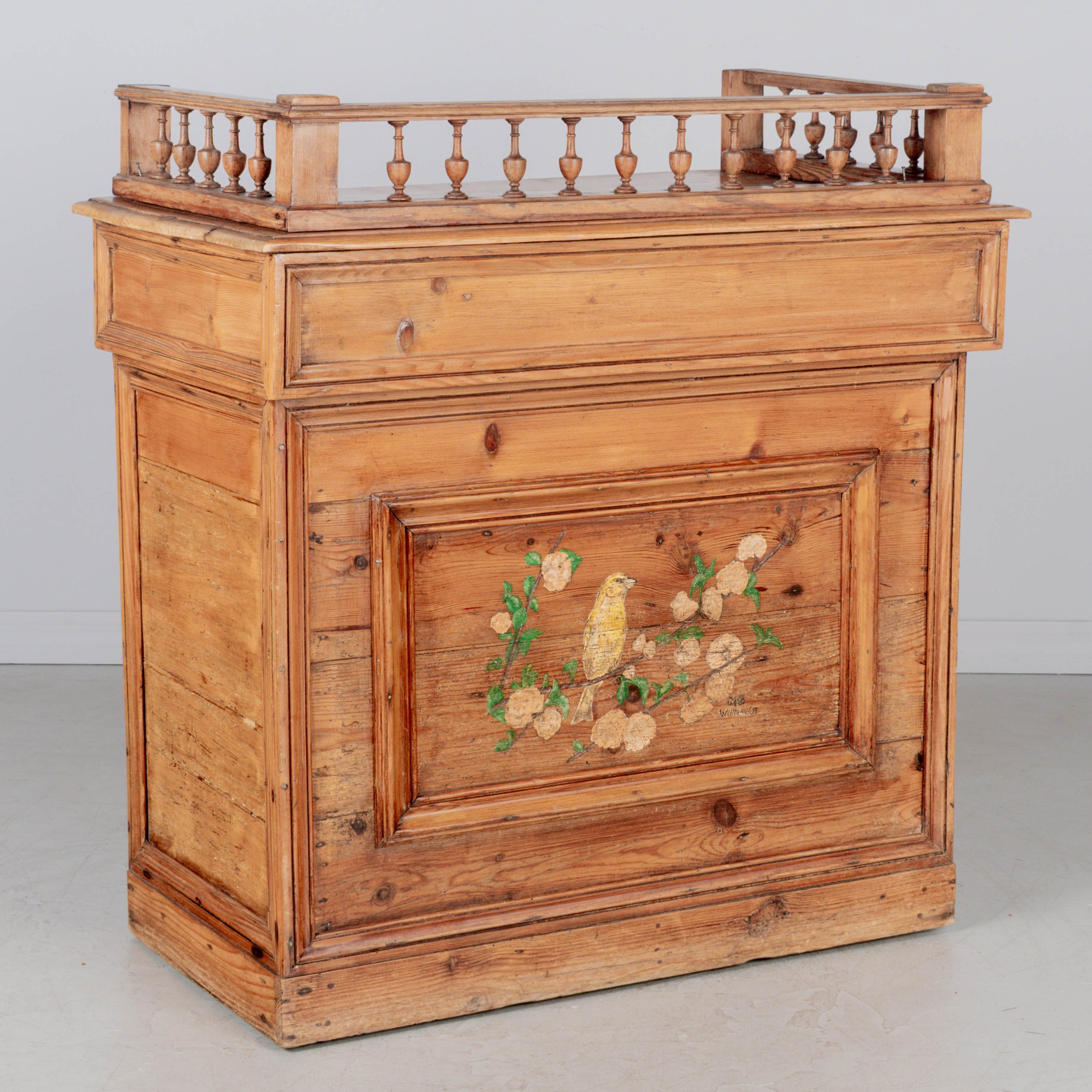 Rustic Country French Pine Counter Cabinet