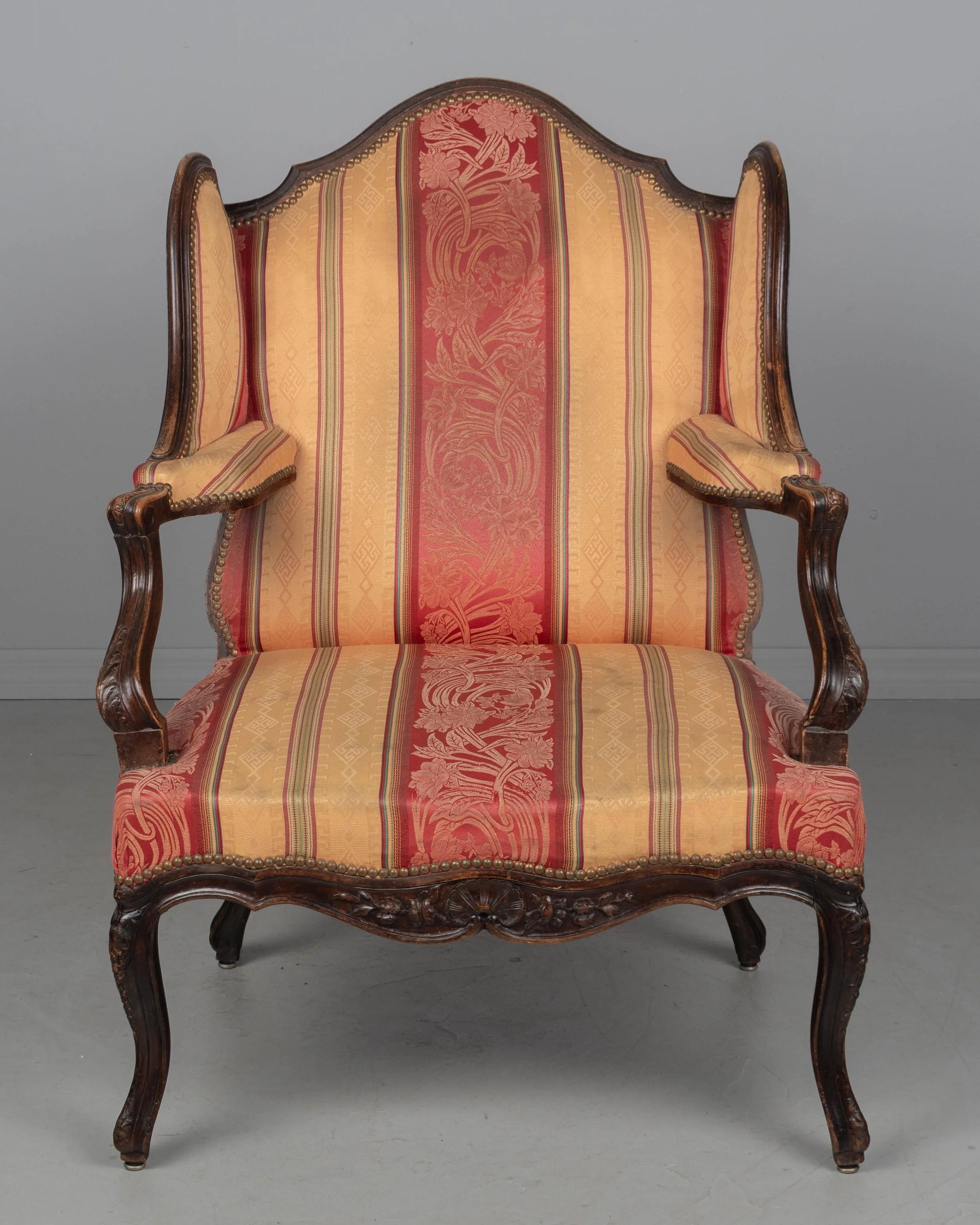 19th Century Louis XV Style Wingback Fauteuil or Armchair
