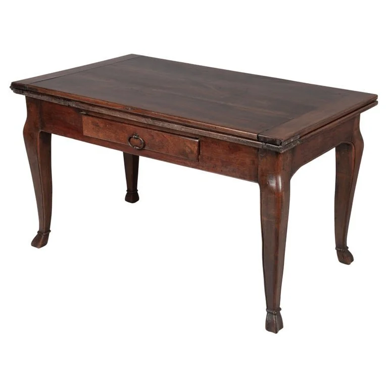 19th Century Italian Portefeuille  or fip top Walnut Dining Table