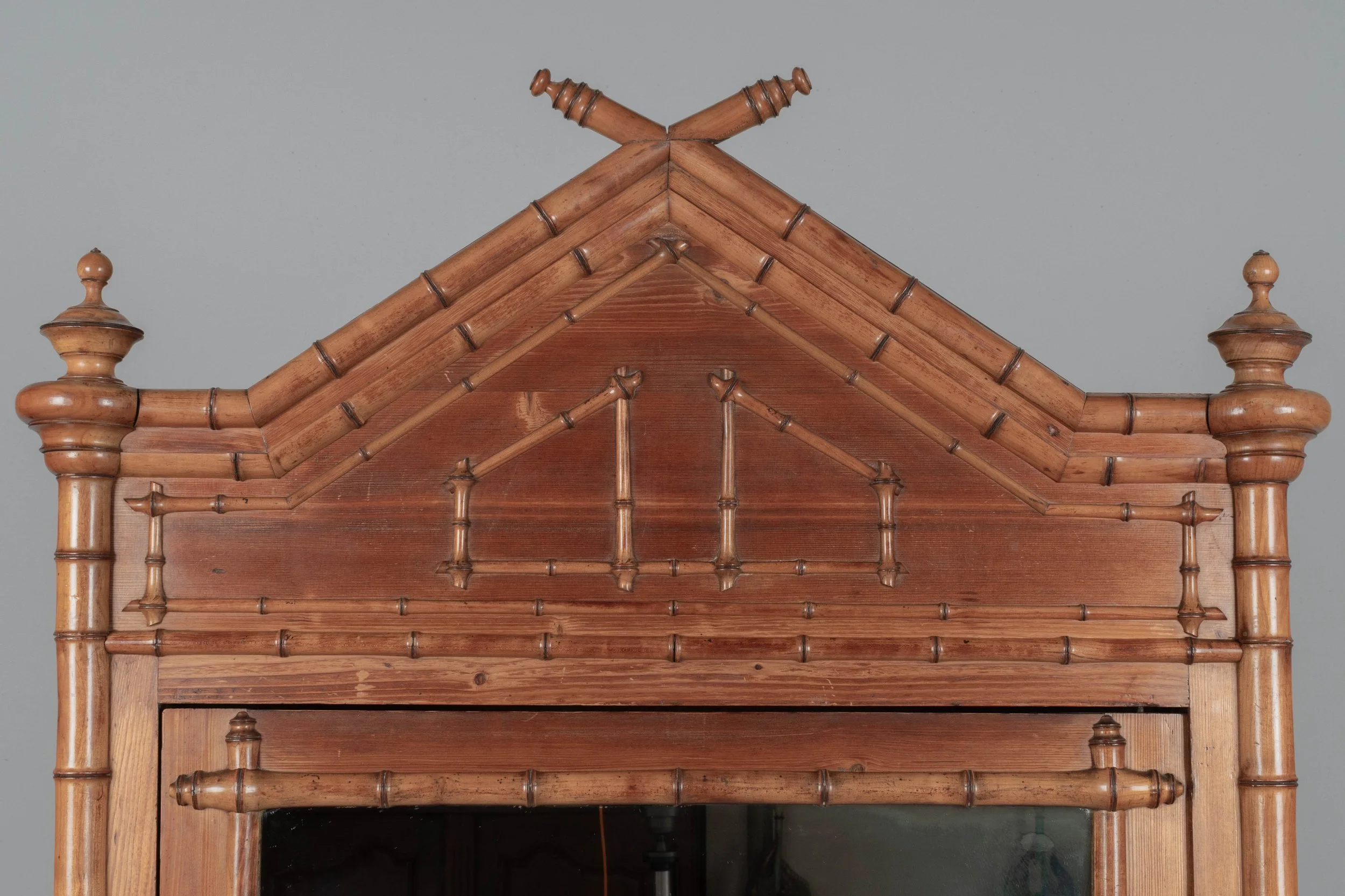 French Faux Bamboo Armoire or Wardrobe