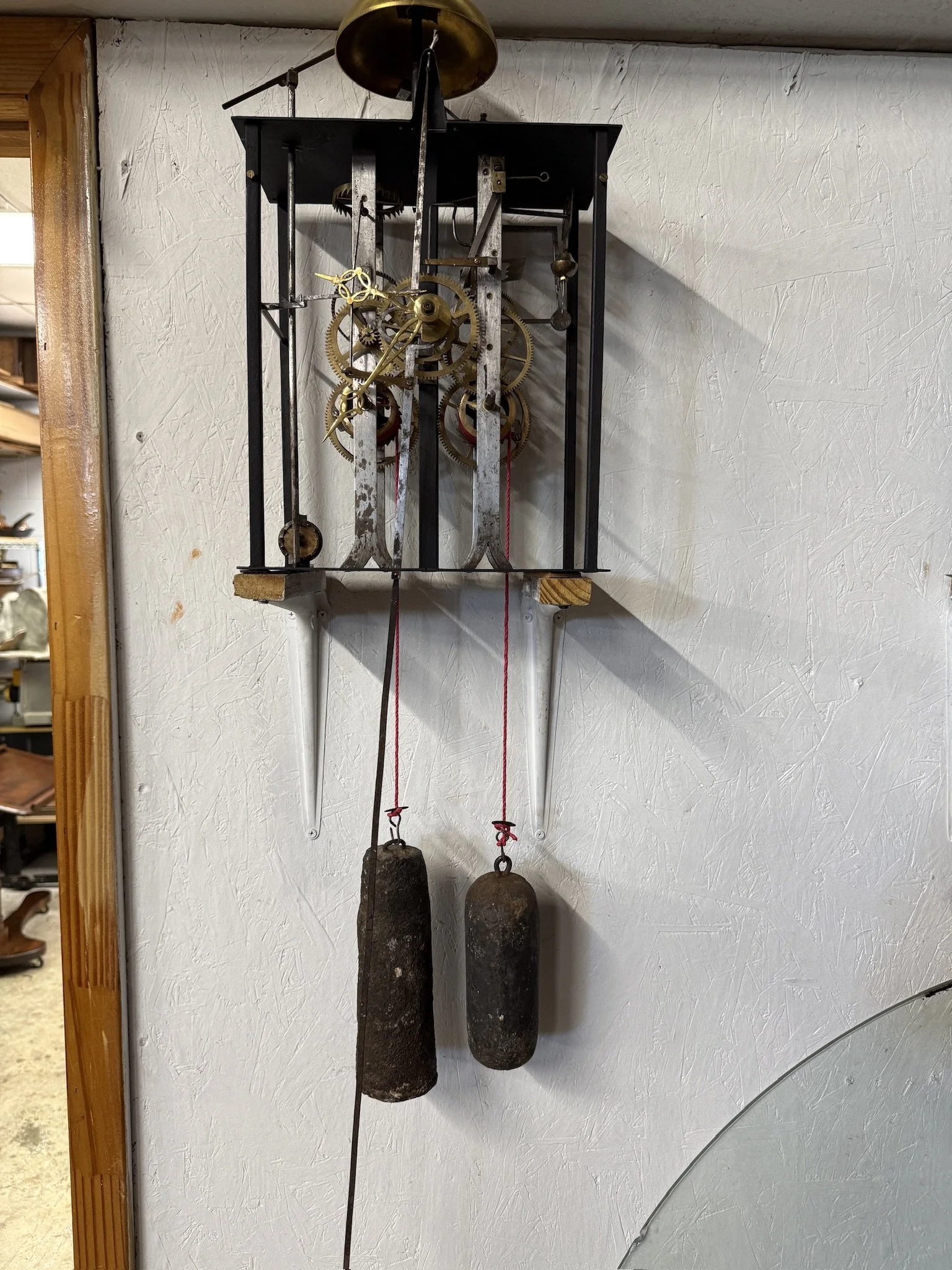 A late 19th century Morbier works for a tall case clock from Boivin at Chateauroux.