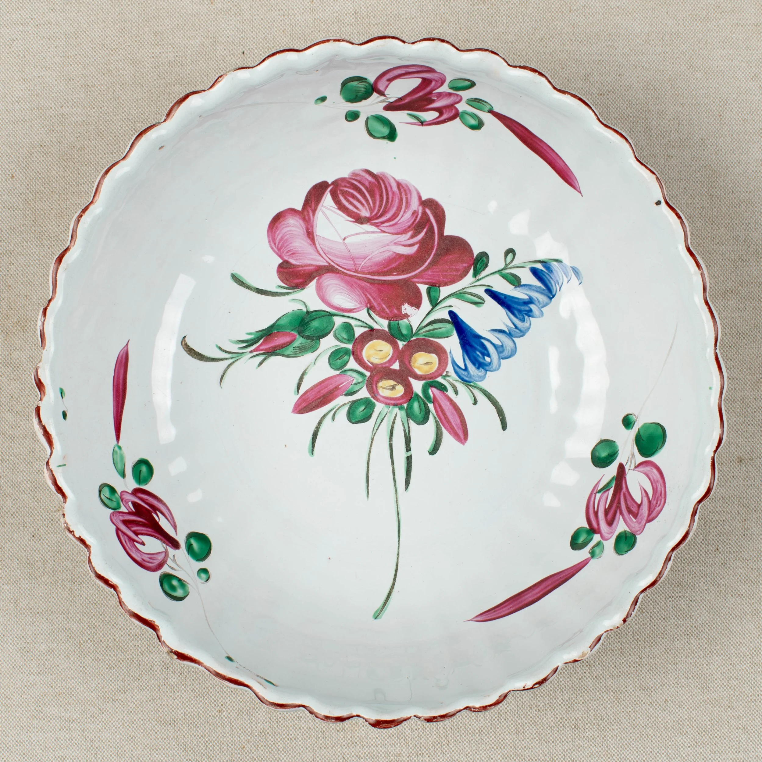 19th Century French Lunéville Saint Clément Faience Bowl