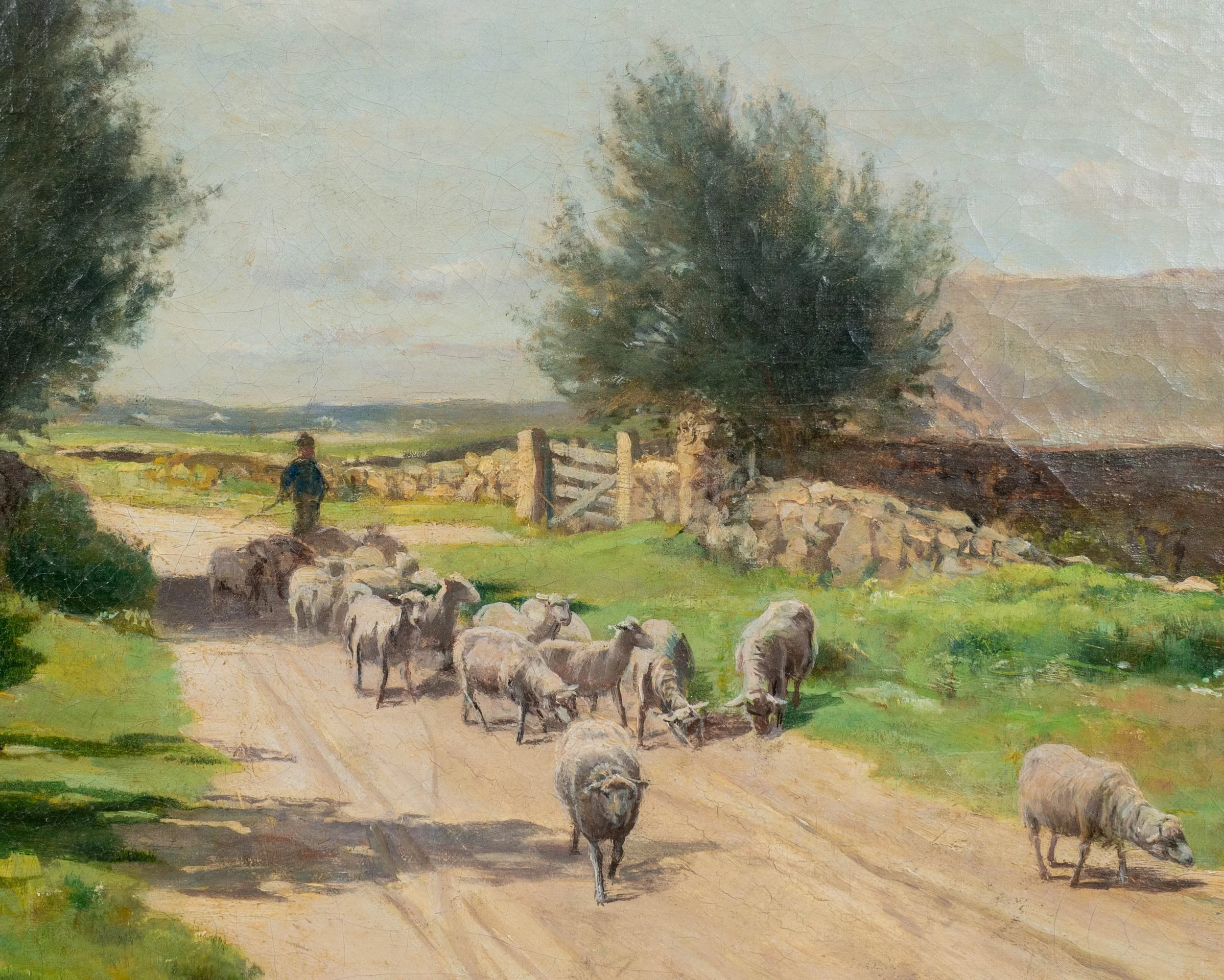 19th Century Pastoral Painting by Alfred Bryan Wall