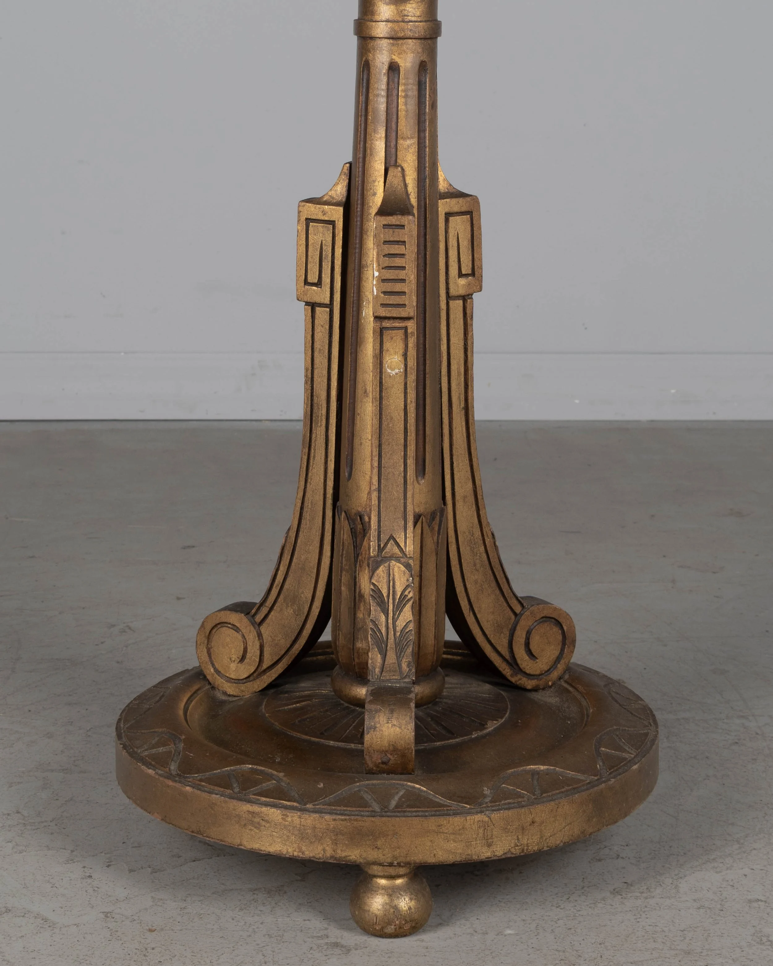 French Louis XVI Style Giltwood Torchiere Floor Lamp