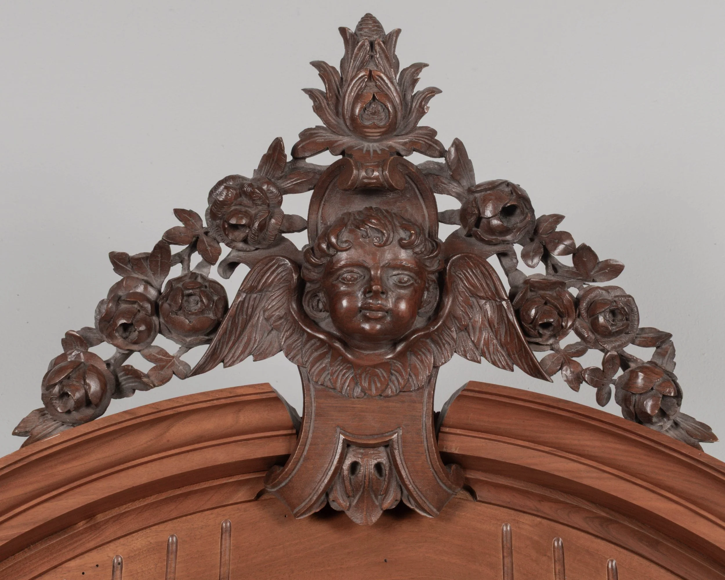 Italian Walnut Marble Top Dresser and Mirror