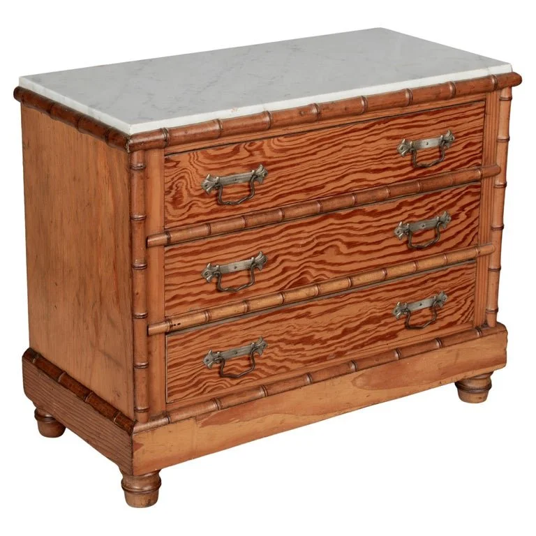 French Faux Bamboo Miniature Commode