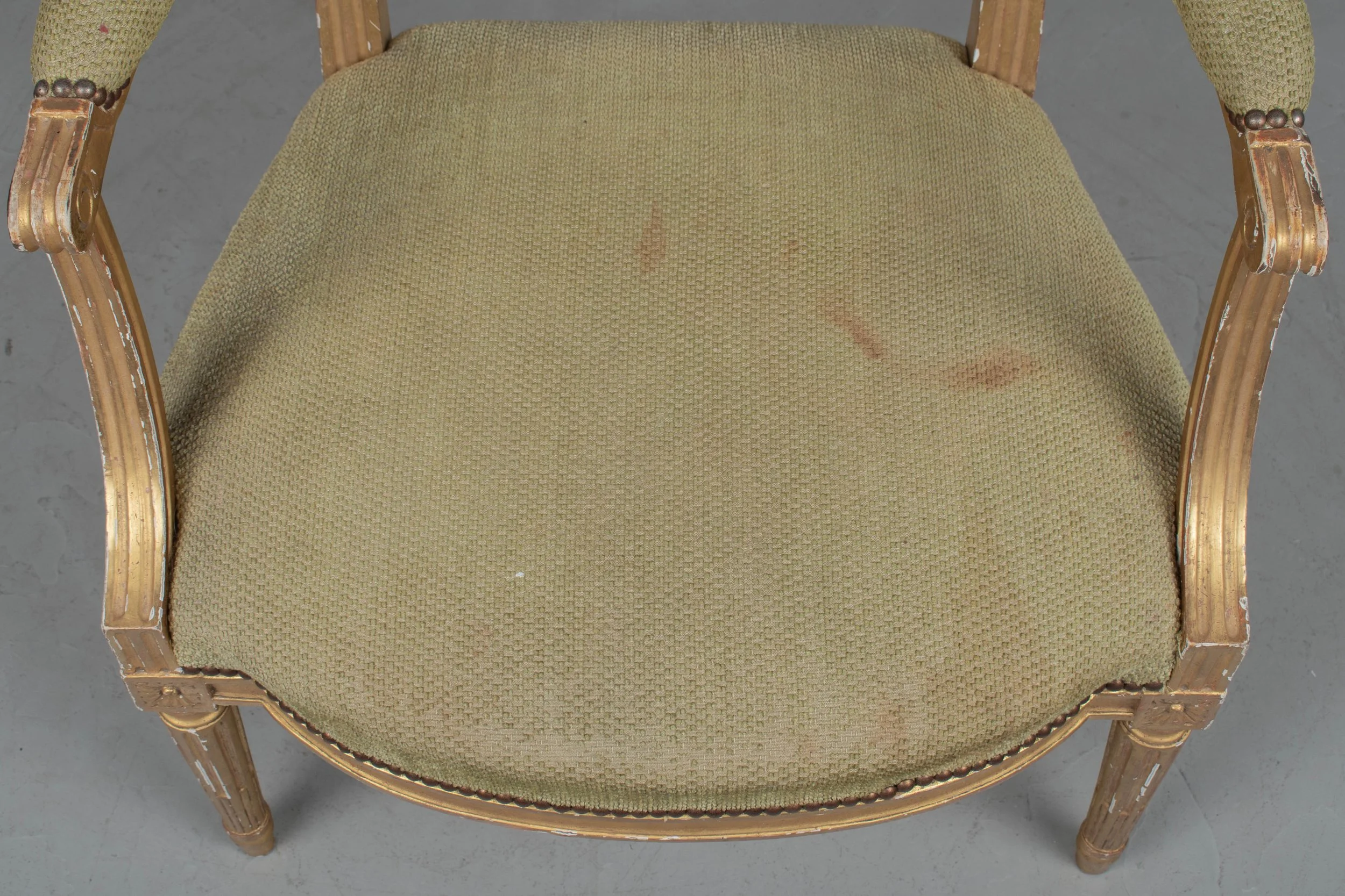 Louis XVI Style French Gilded Fauteuil or Armchair