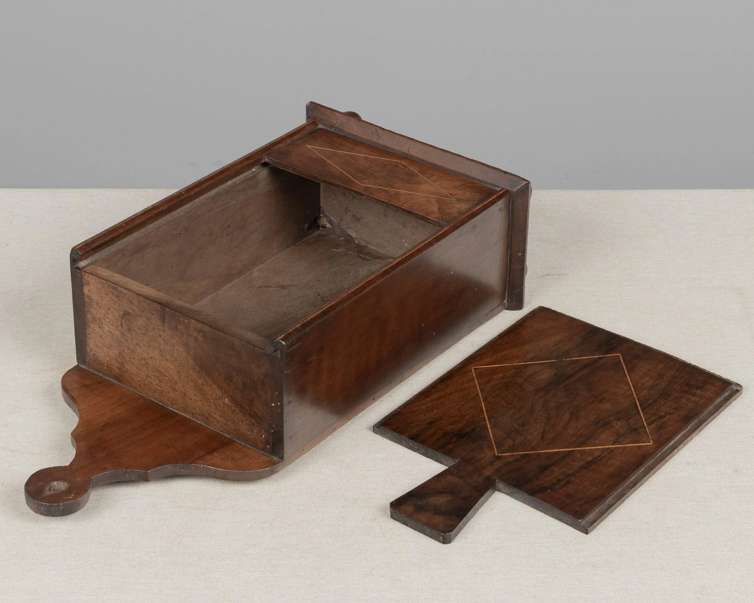 19th Century French Fariniere Box, Walnut Marquetry