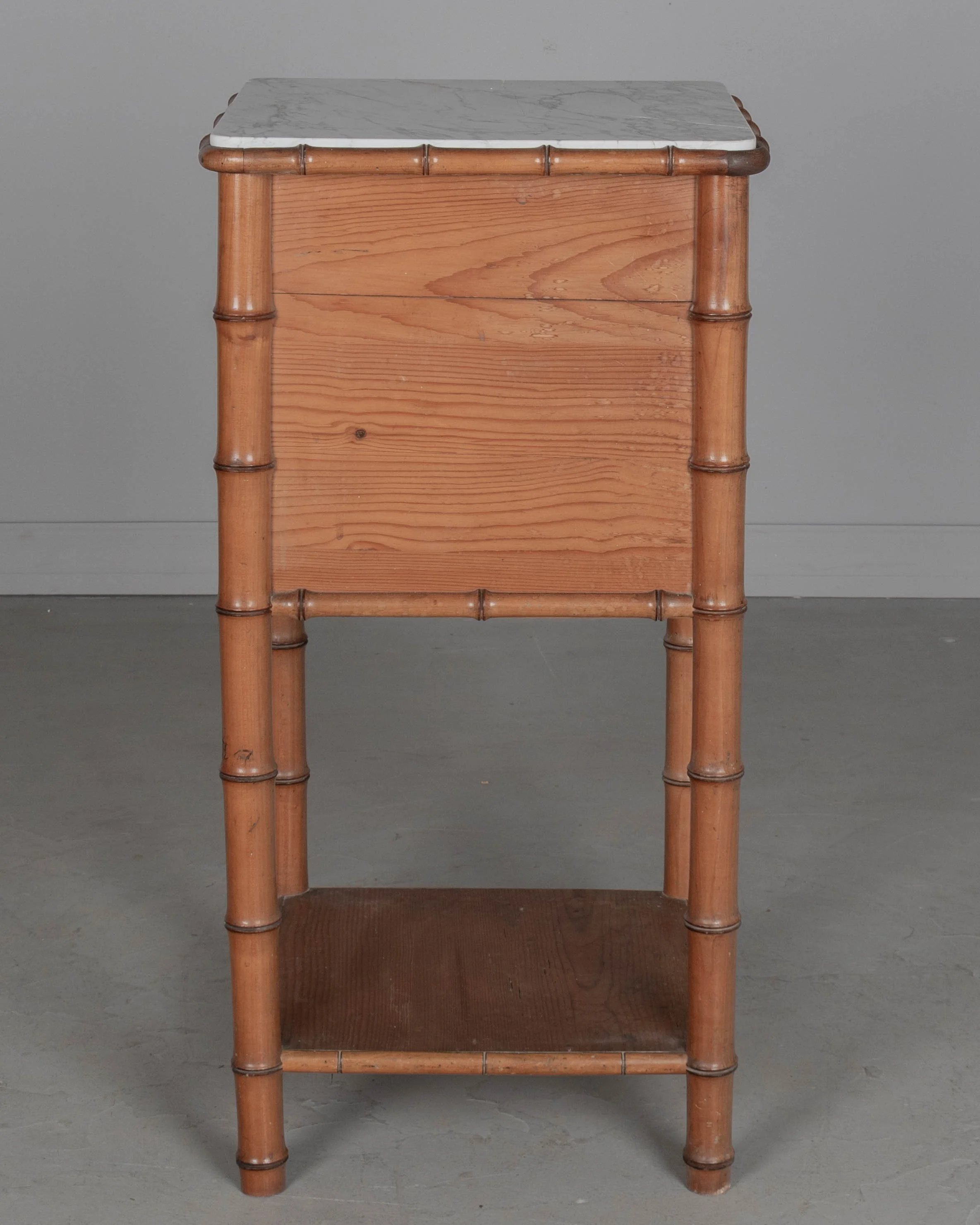 French Faux Bamboo Nightstand or Side Table