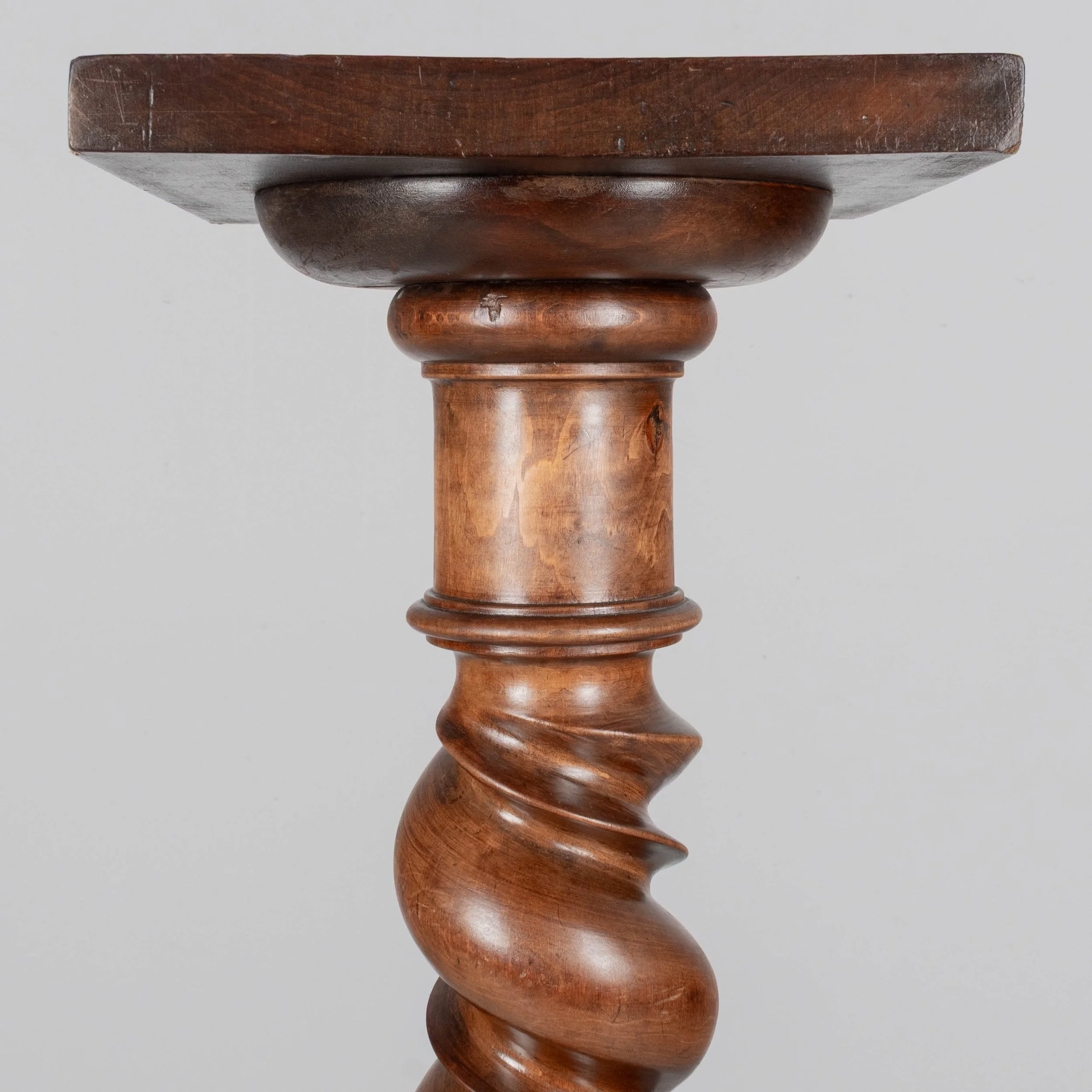 19th Century French Louis XIII Revival Barley Twist Column Pedestal
