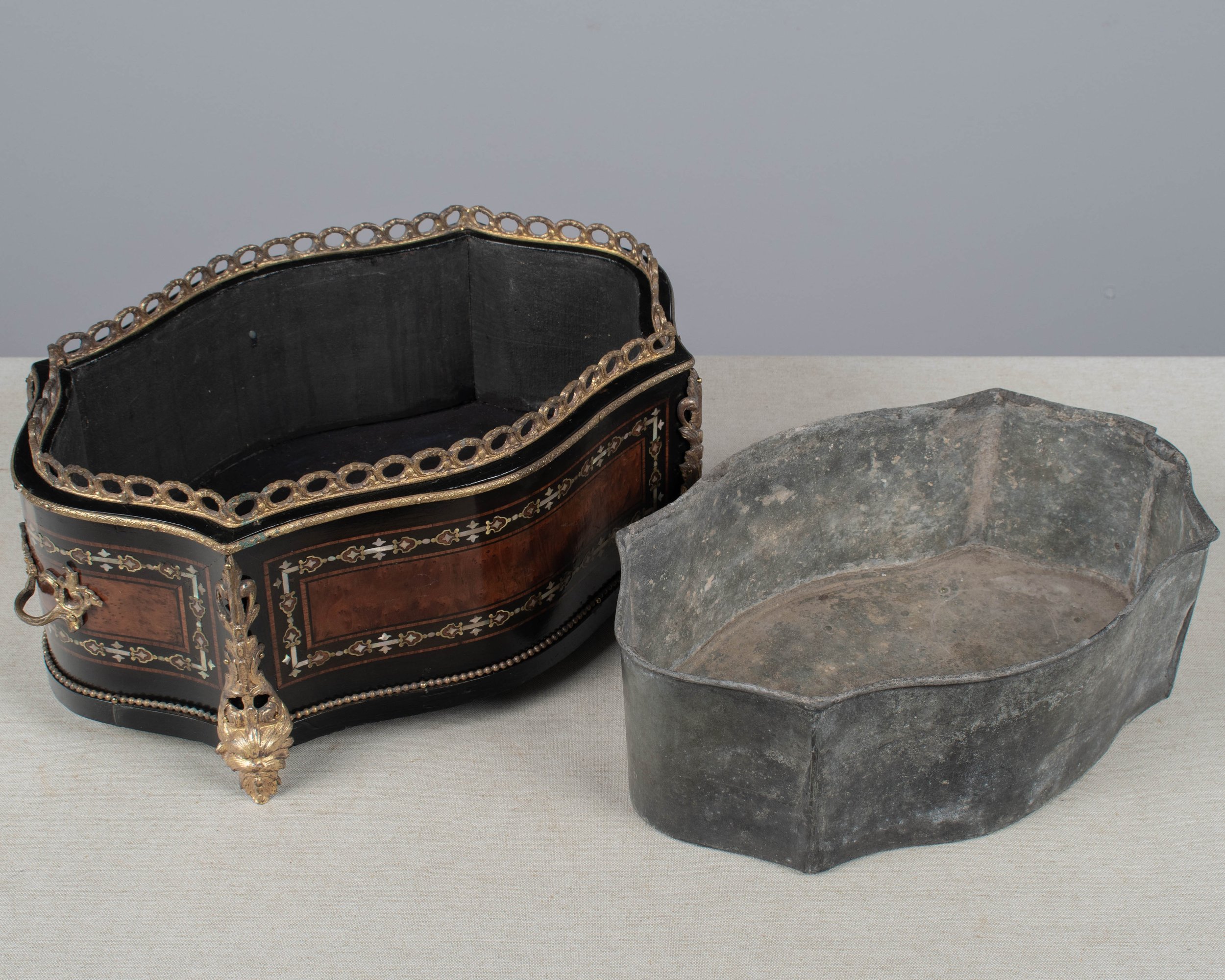 19th Century Napoleon III Marquetry Jardiniere or Planter