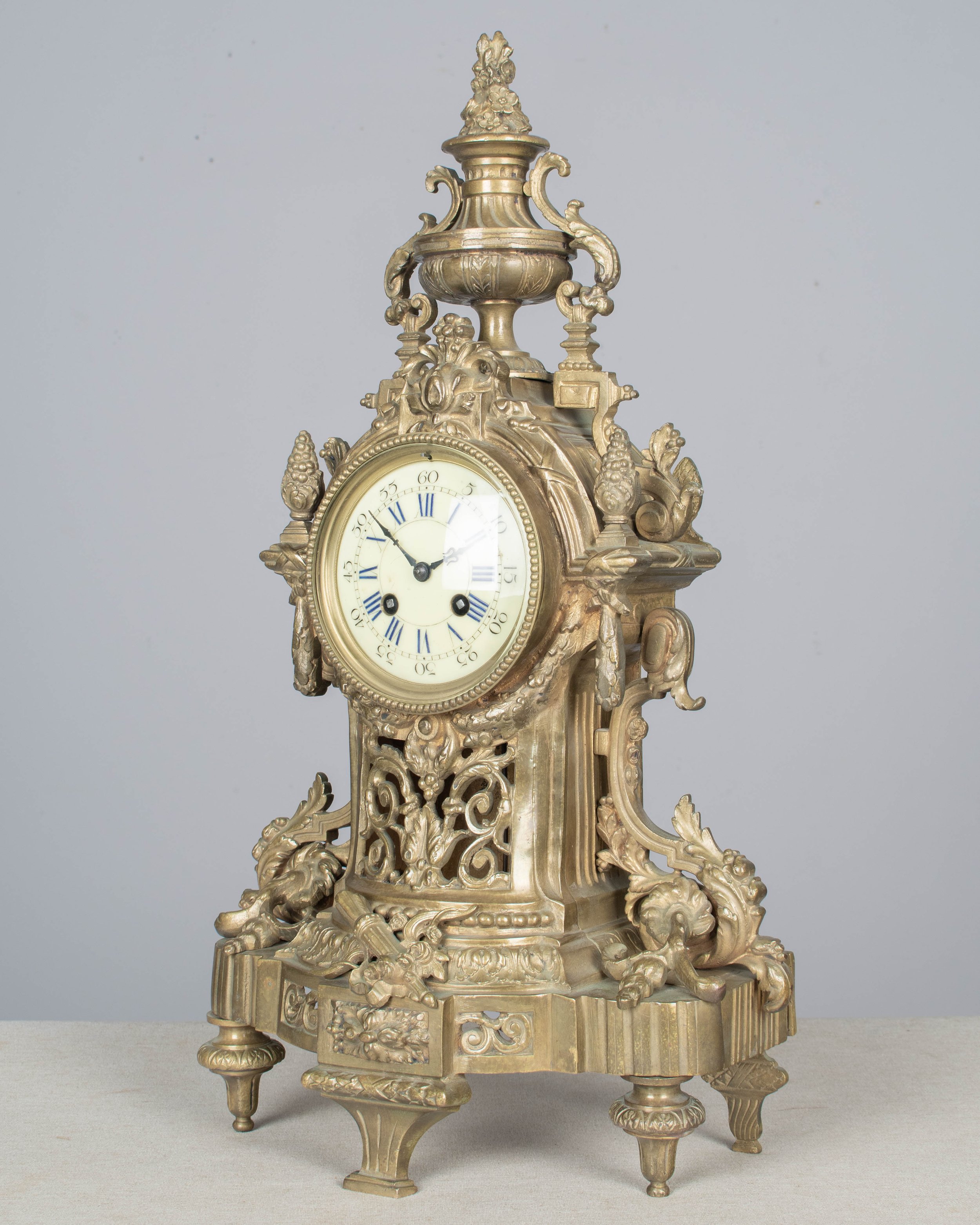 19th Century Louis XV Style Bronze Mantle Clock