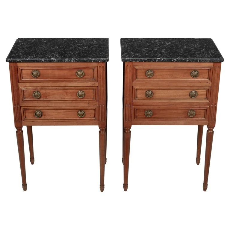 19th Century Louis XVI French Side Tables or Nightstands Pair