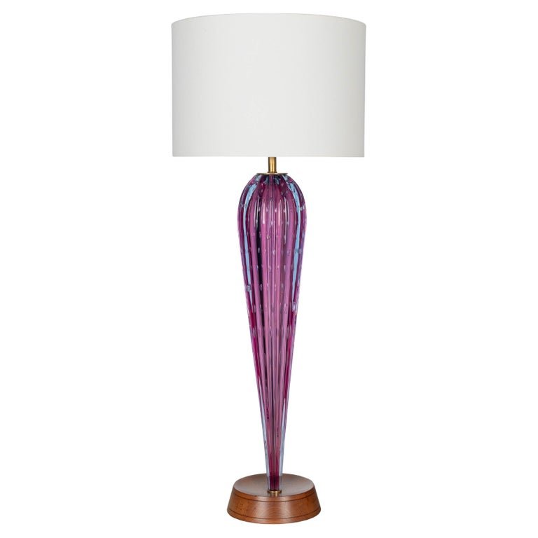 Murano Glass Tall Mid Century Modern Lamp