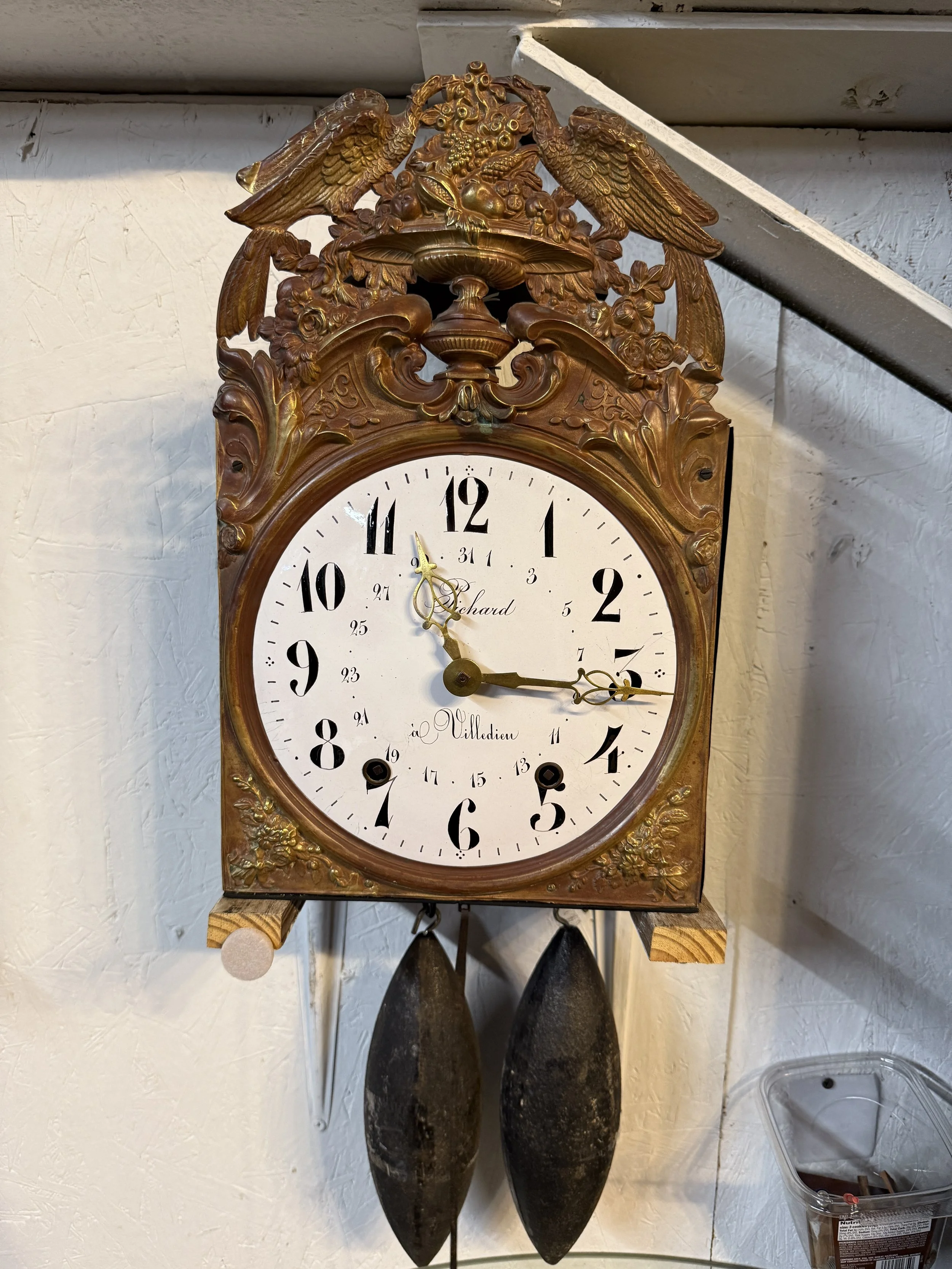 19th c. French Morbier Clock or Comtoise Movement