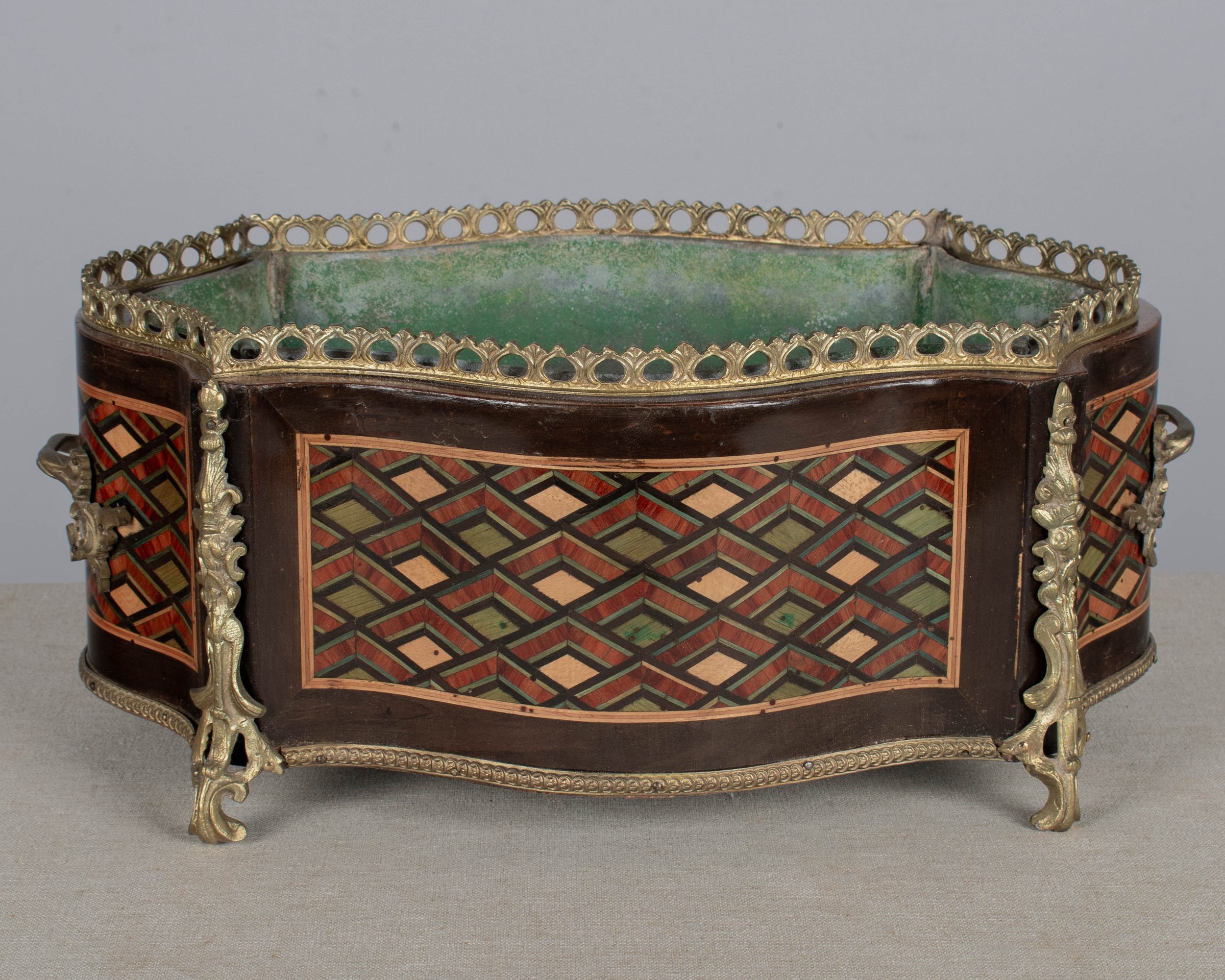 19th Century Napoleon III Marquetry Jardiniere or Planter
