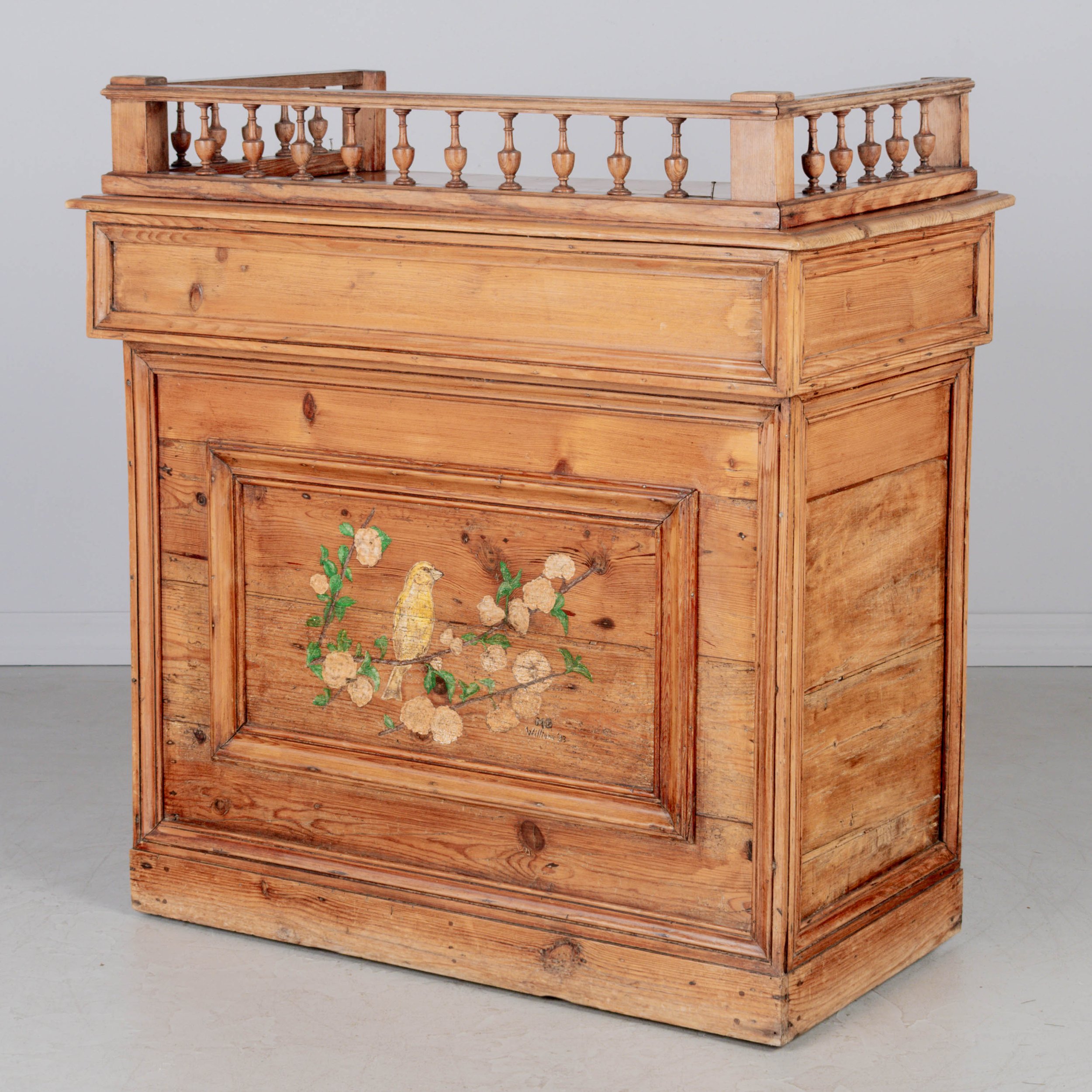 Rustic Country French Pine Counter Cabinet