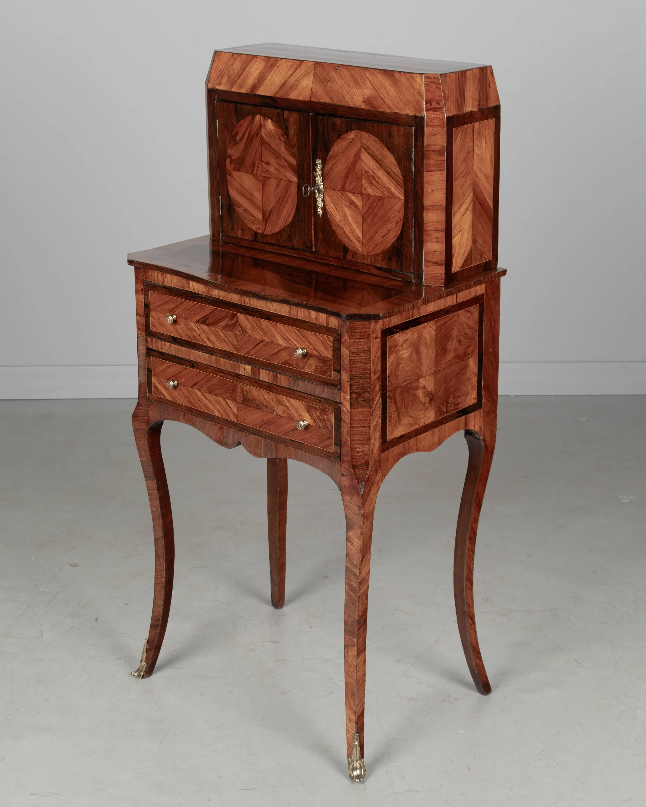 18th Century Louis XVI Marquetry Bonheur Du Jour Table