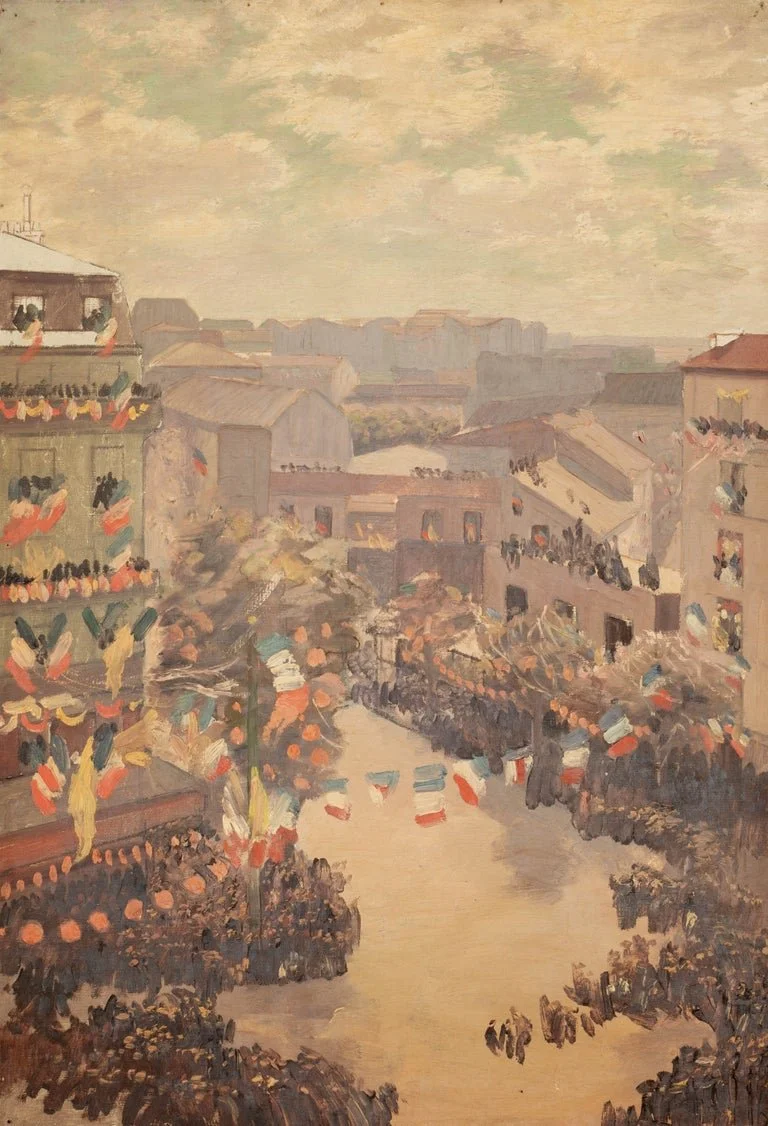 French Painting in the style of Lachenal's Funeral of Victor Hugo