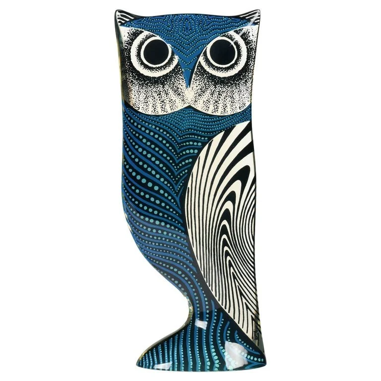 Palatnik Op Art Lucite Large Blue Owl