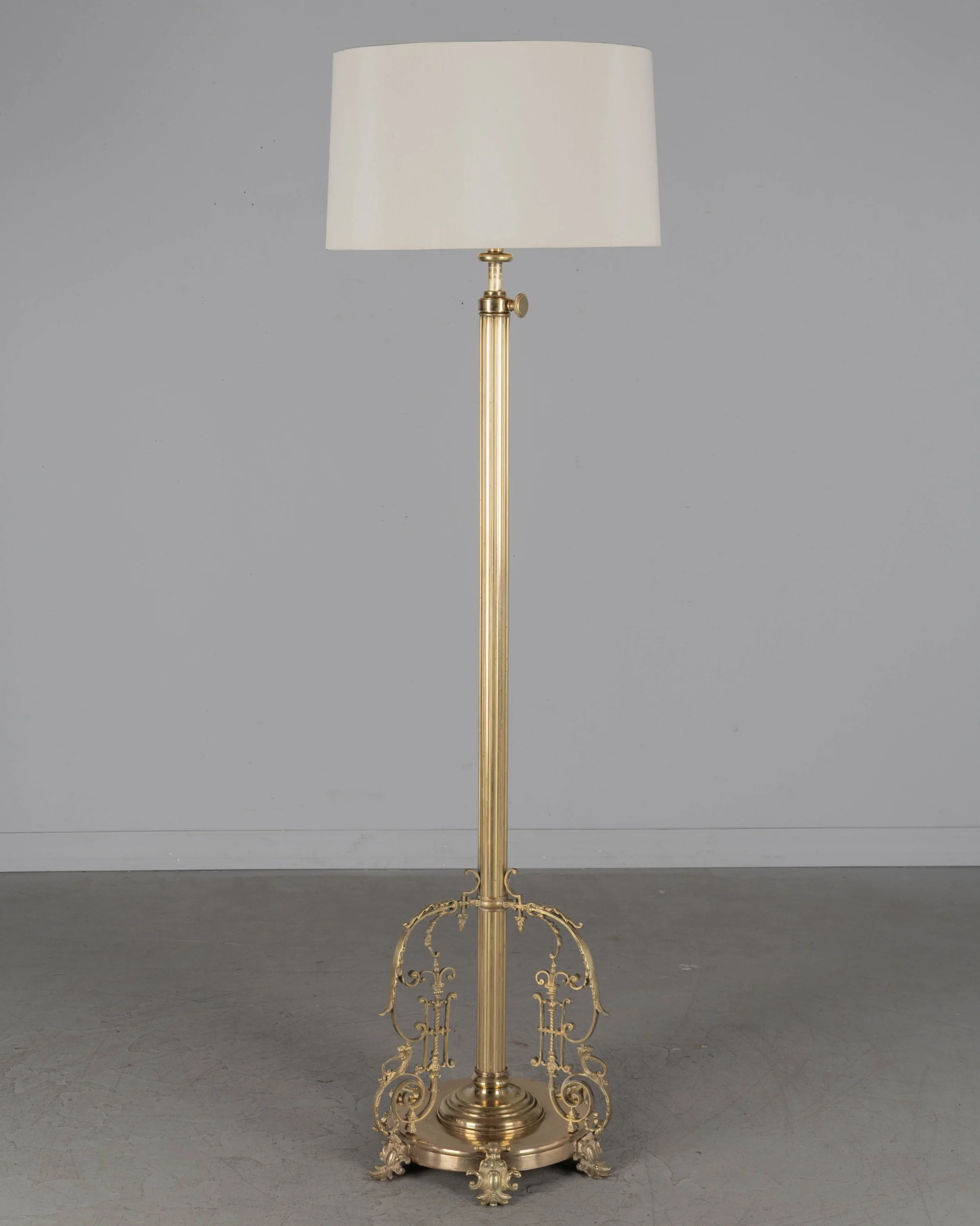 19th Century French Louis XV Style Brass Floor Lamp