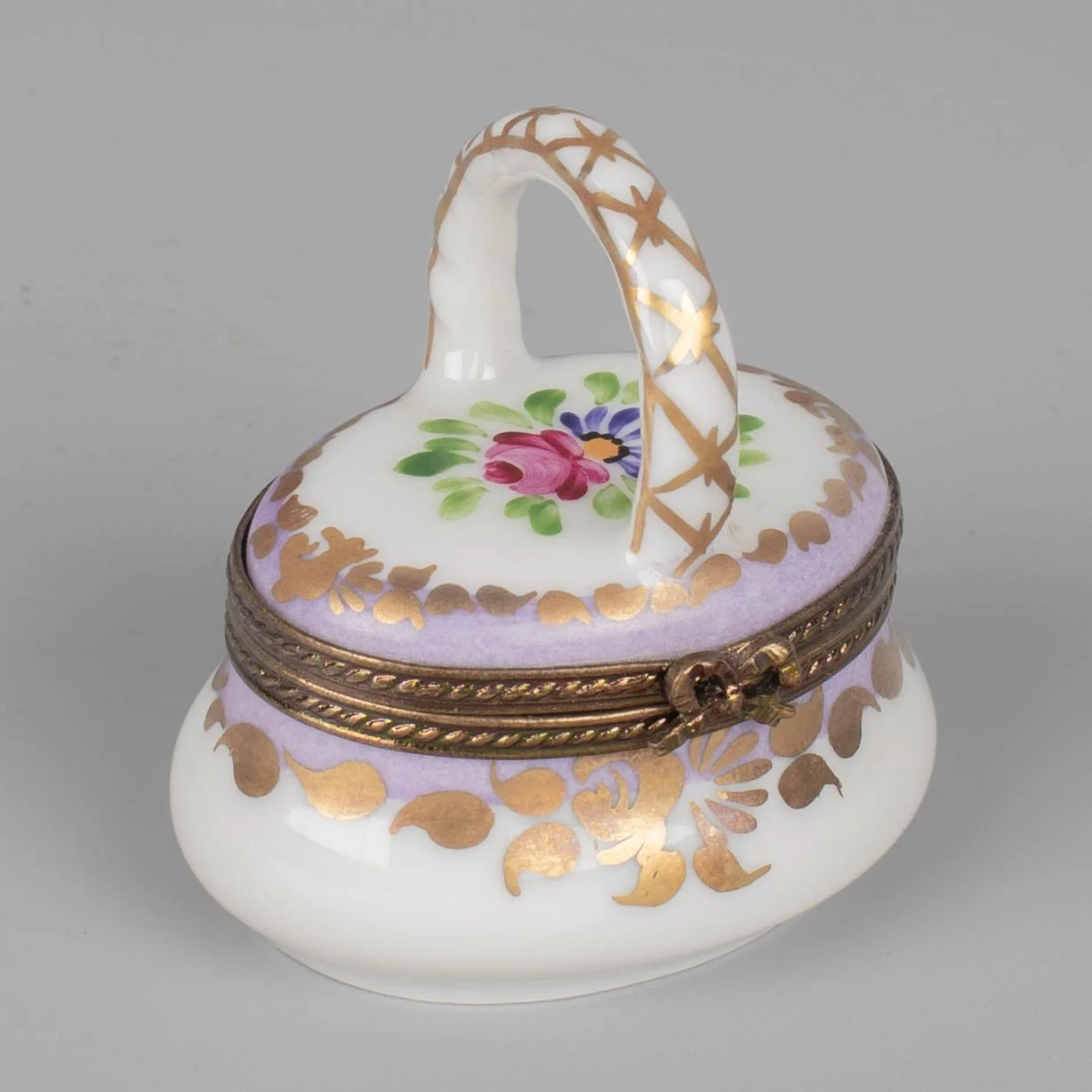 Limoges French Hand Painted Porcelain Boxes, Set of 5