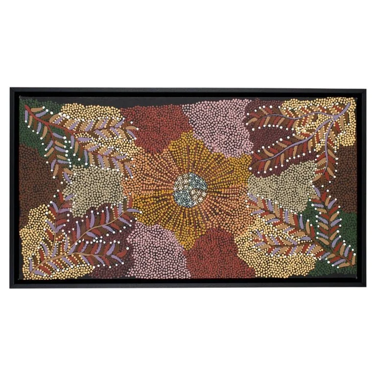 Australian Aboriginal Bush Banana Painting by Eunice Napangardi