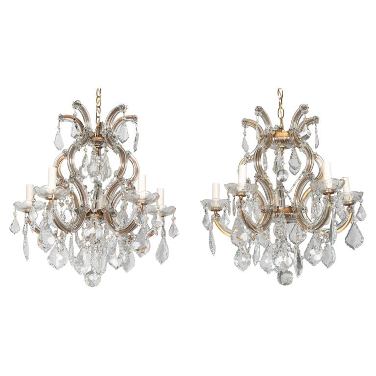 Maria Theresa Crystal Chandelier Pair