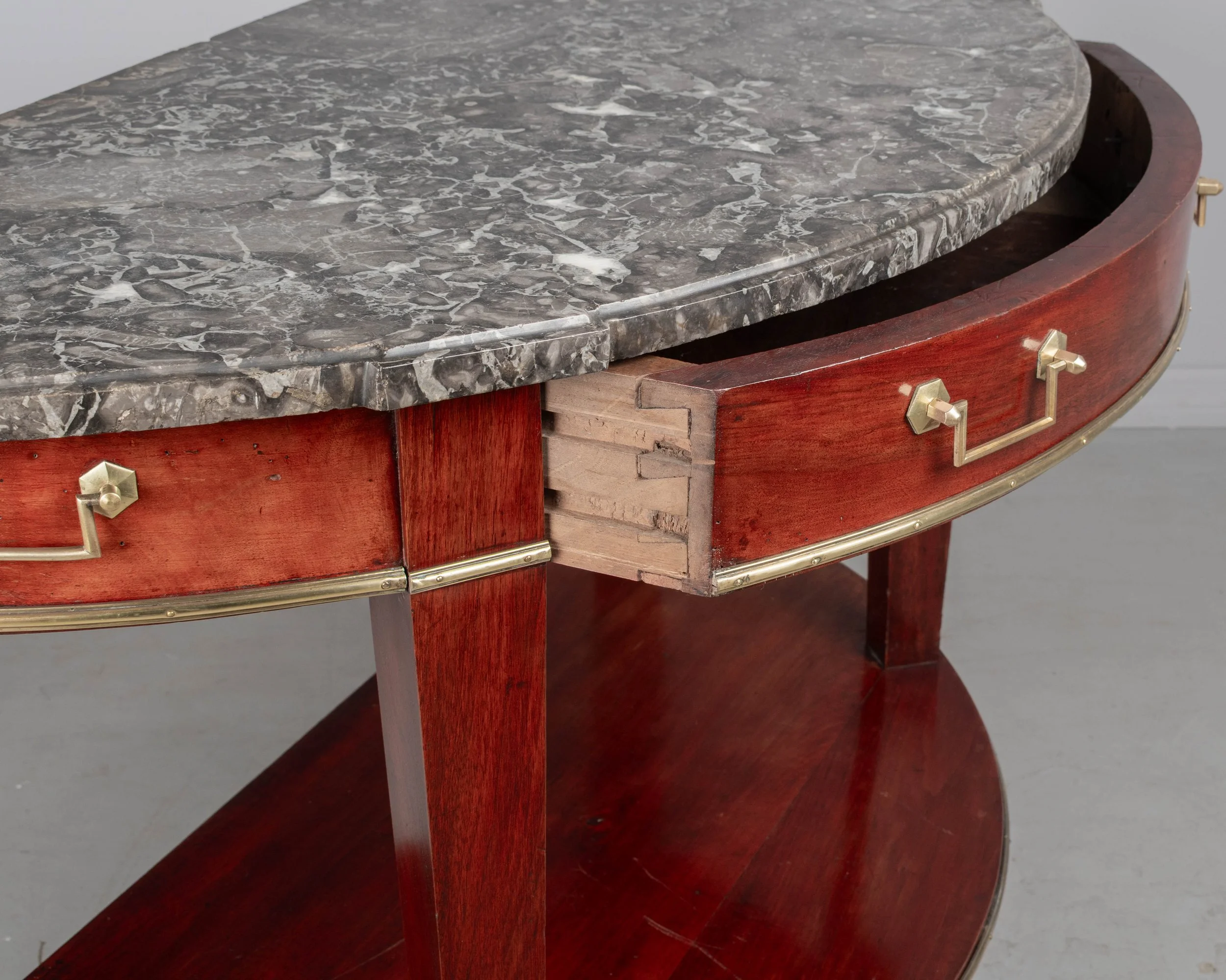 19th Century Louis XVI Style French Demilune Console Table