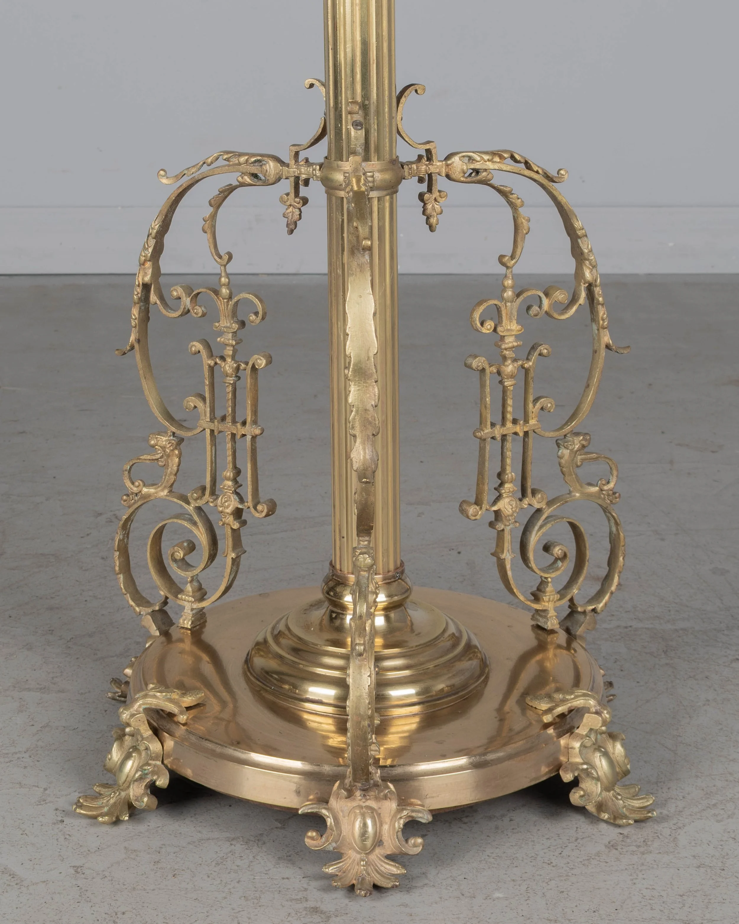 19th Century French Louis XV Style Brass Floor Lamp