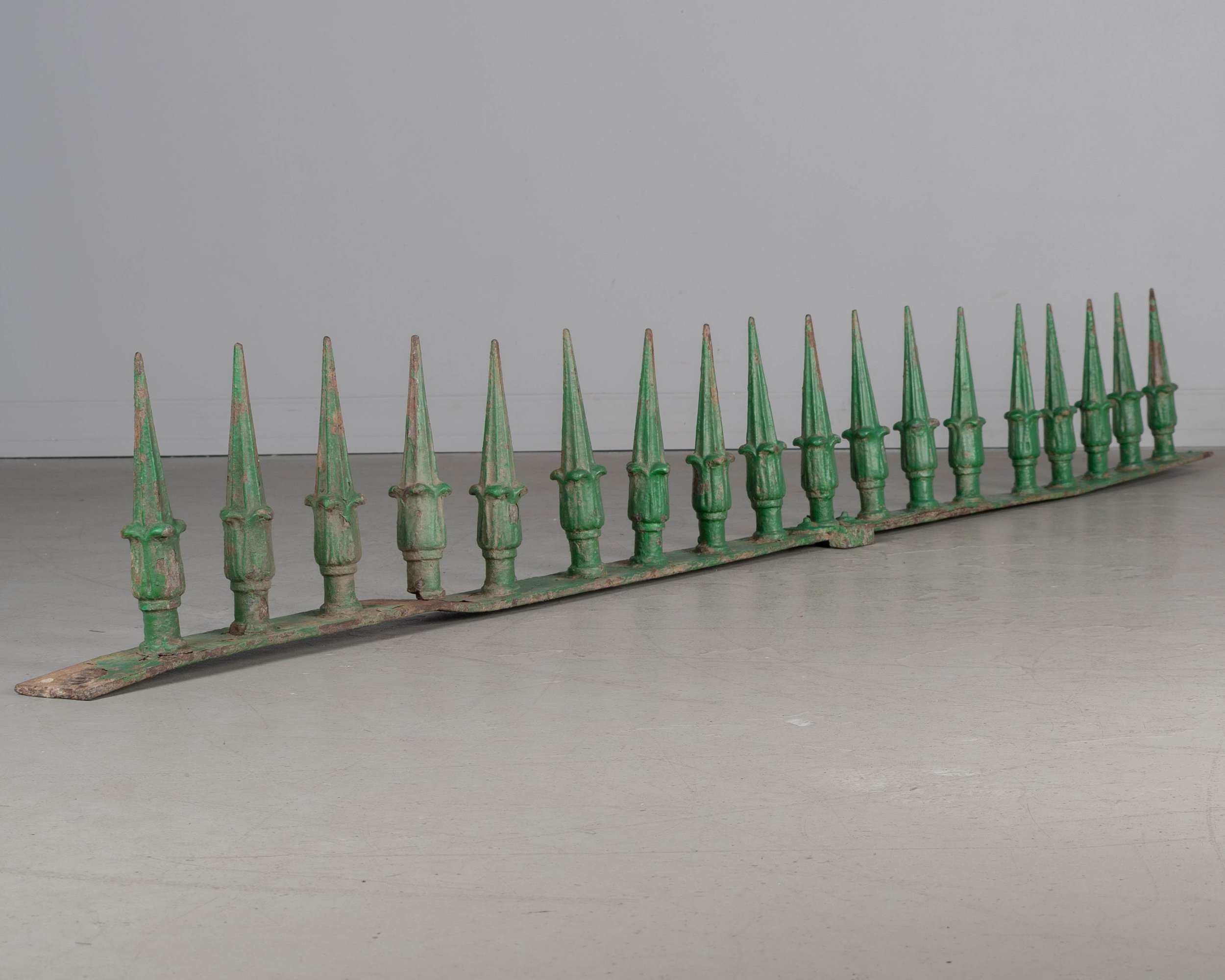 19th Century French Cast Iron Architectural Wall Spike Rail