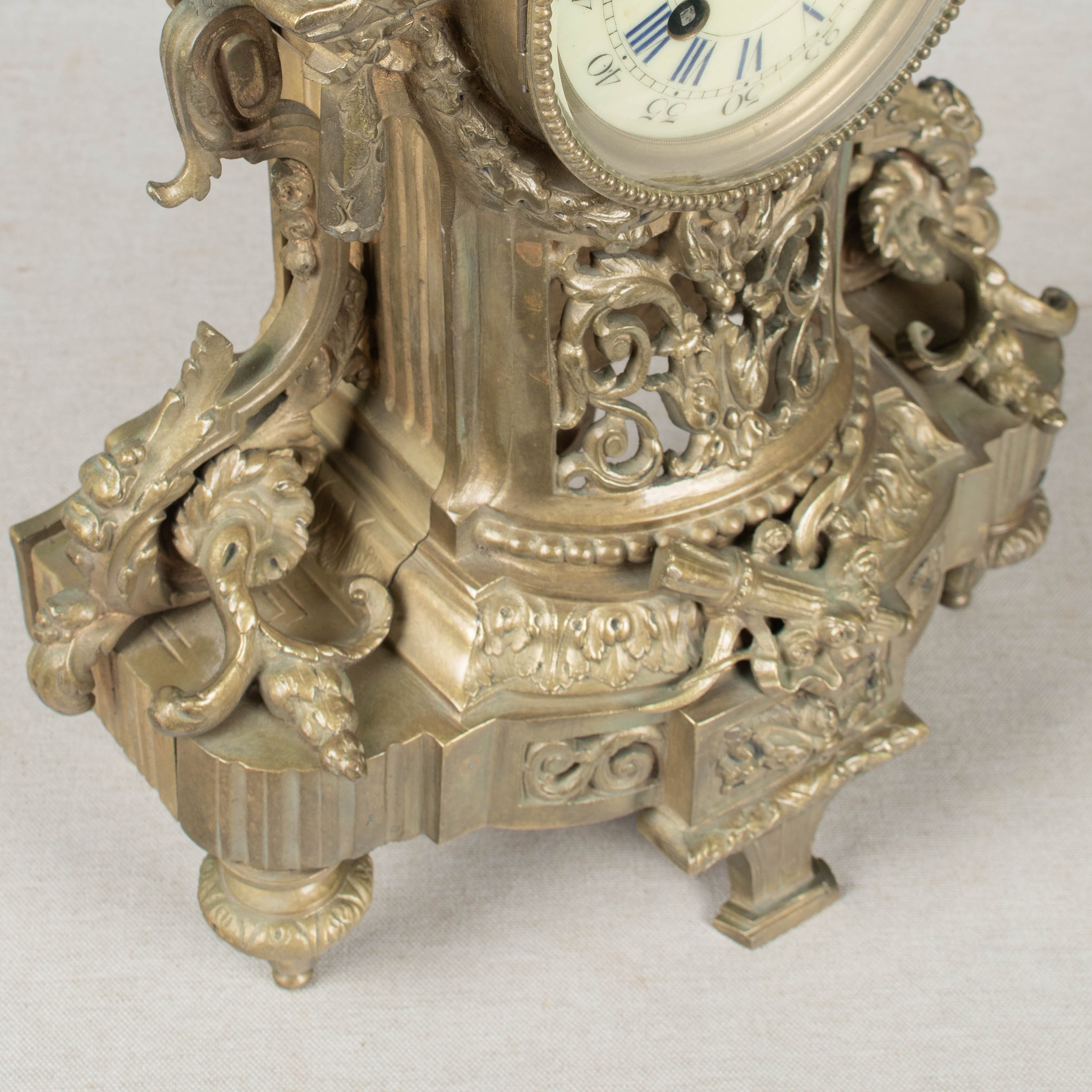 19th Century Louis XV Style Bronze Mantle Clock