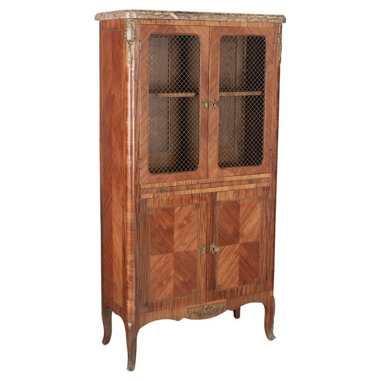 French Louis XVI Style Marquetry Cabinet