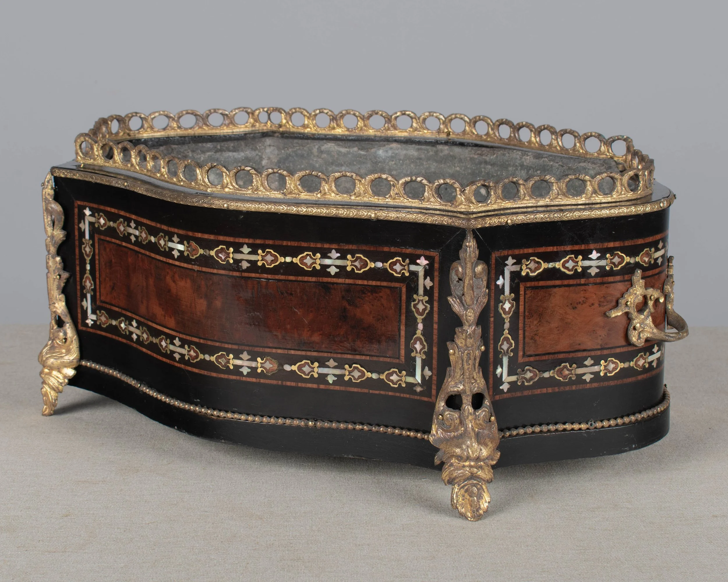 19th Century Napoleon III Marquetry Jardiniere or Planter