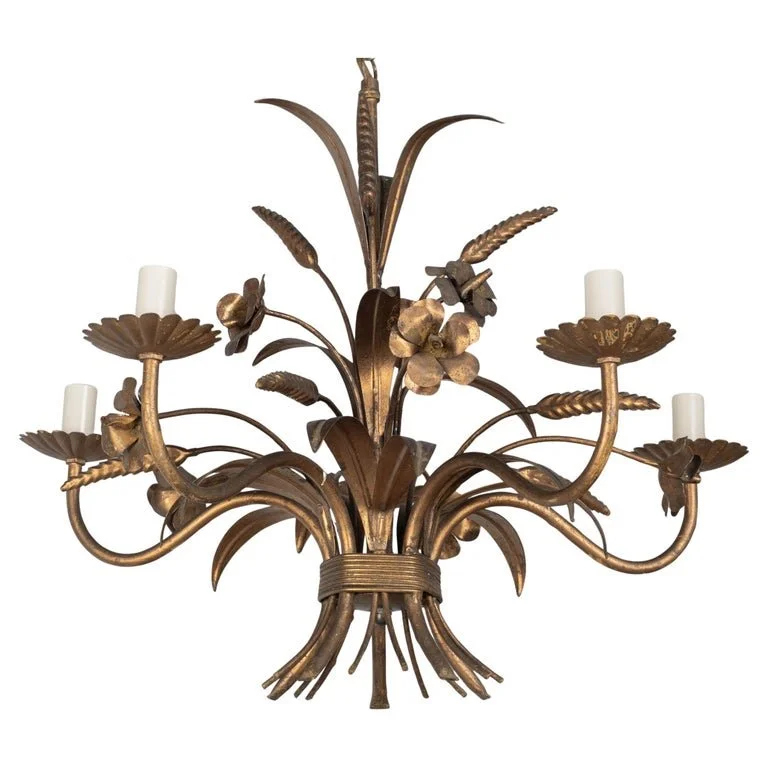 Italian Gilt Tôle Chandelier