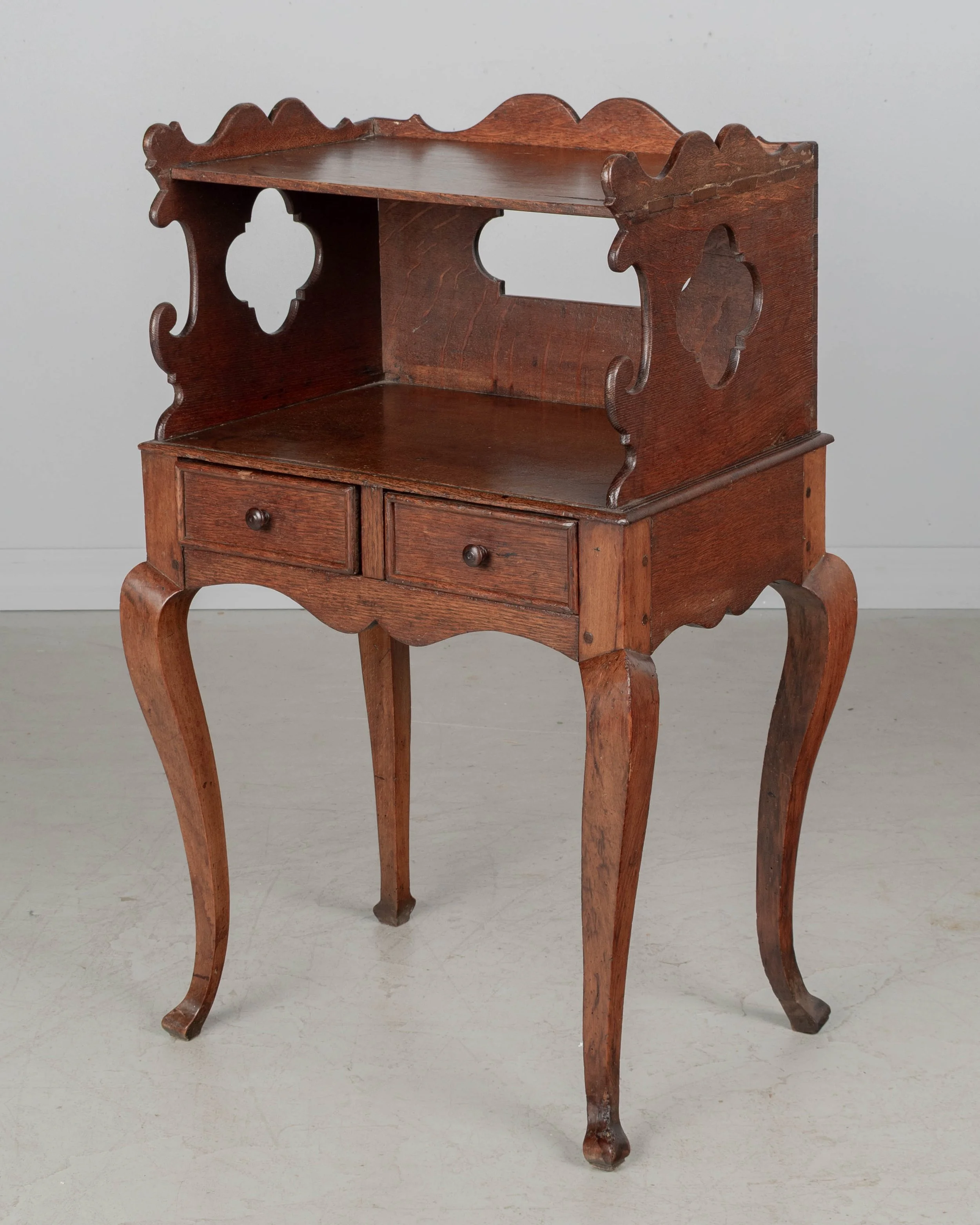 19th Century Country French Oak Chevet or Bed Side Table