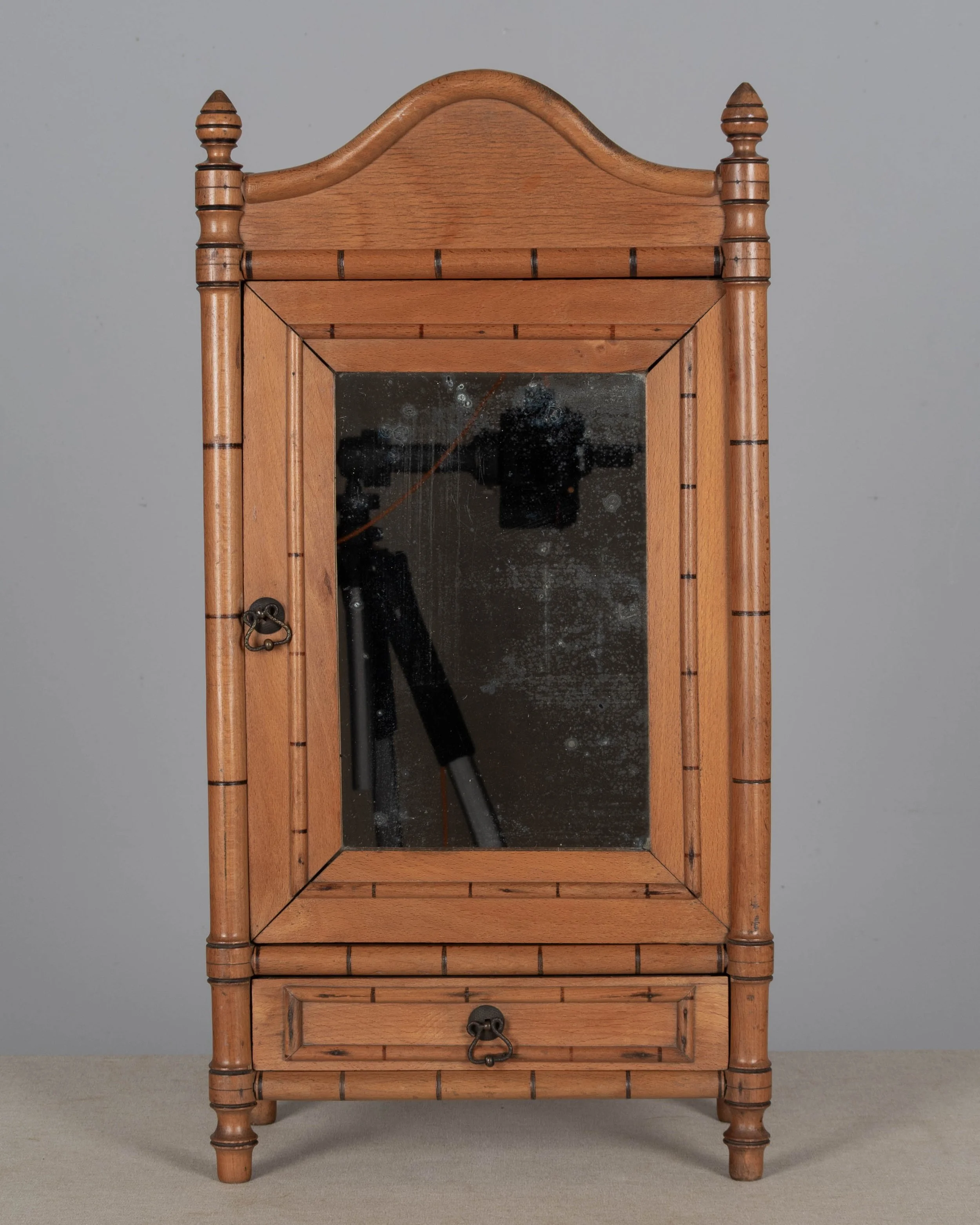 French Faux Bamboo Miniature Armoire
