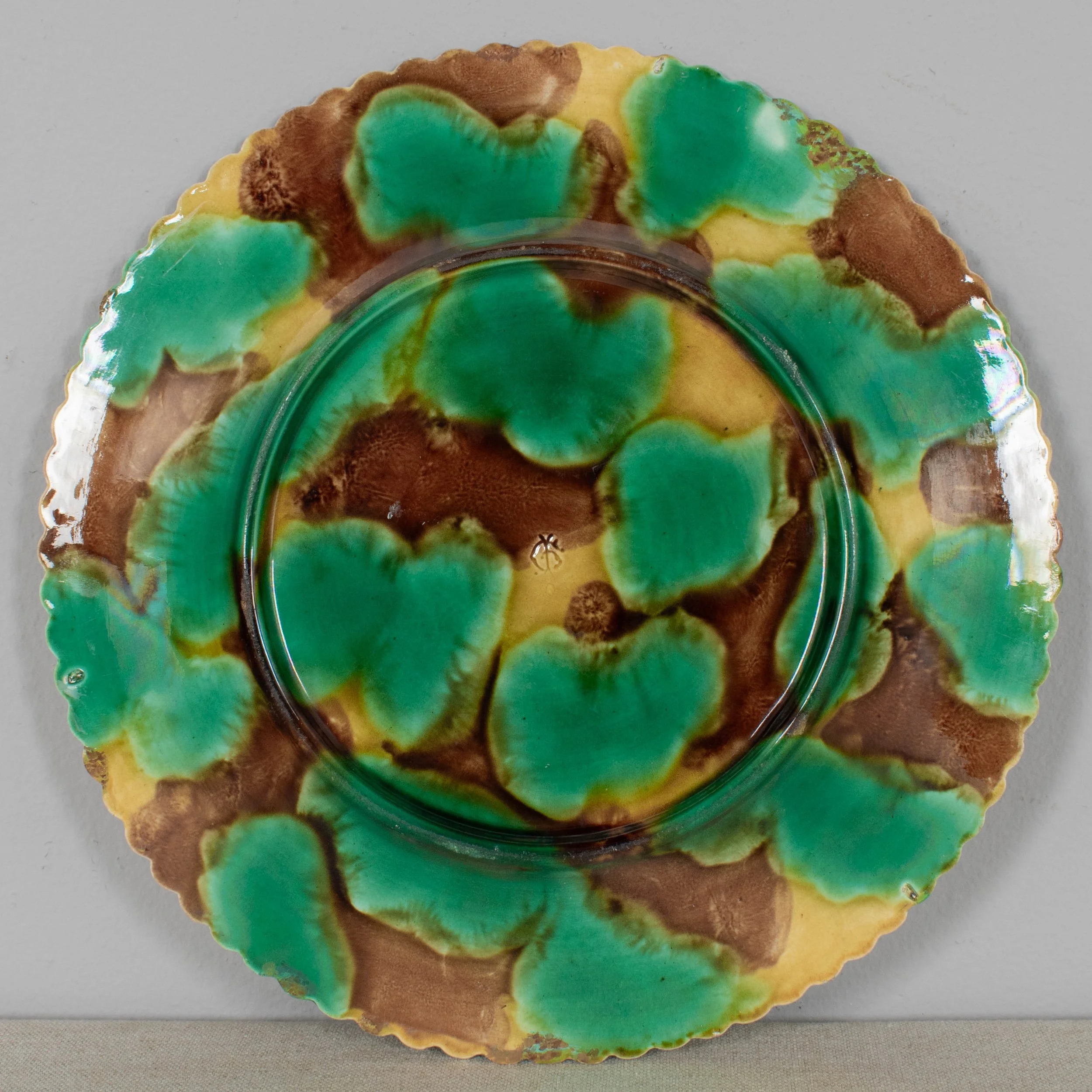 George Jones Majolica Plate, Grapevine Pattern, English, Circa 1865