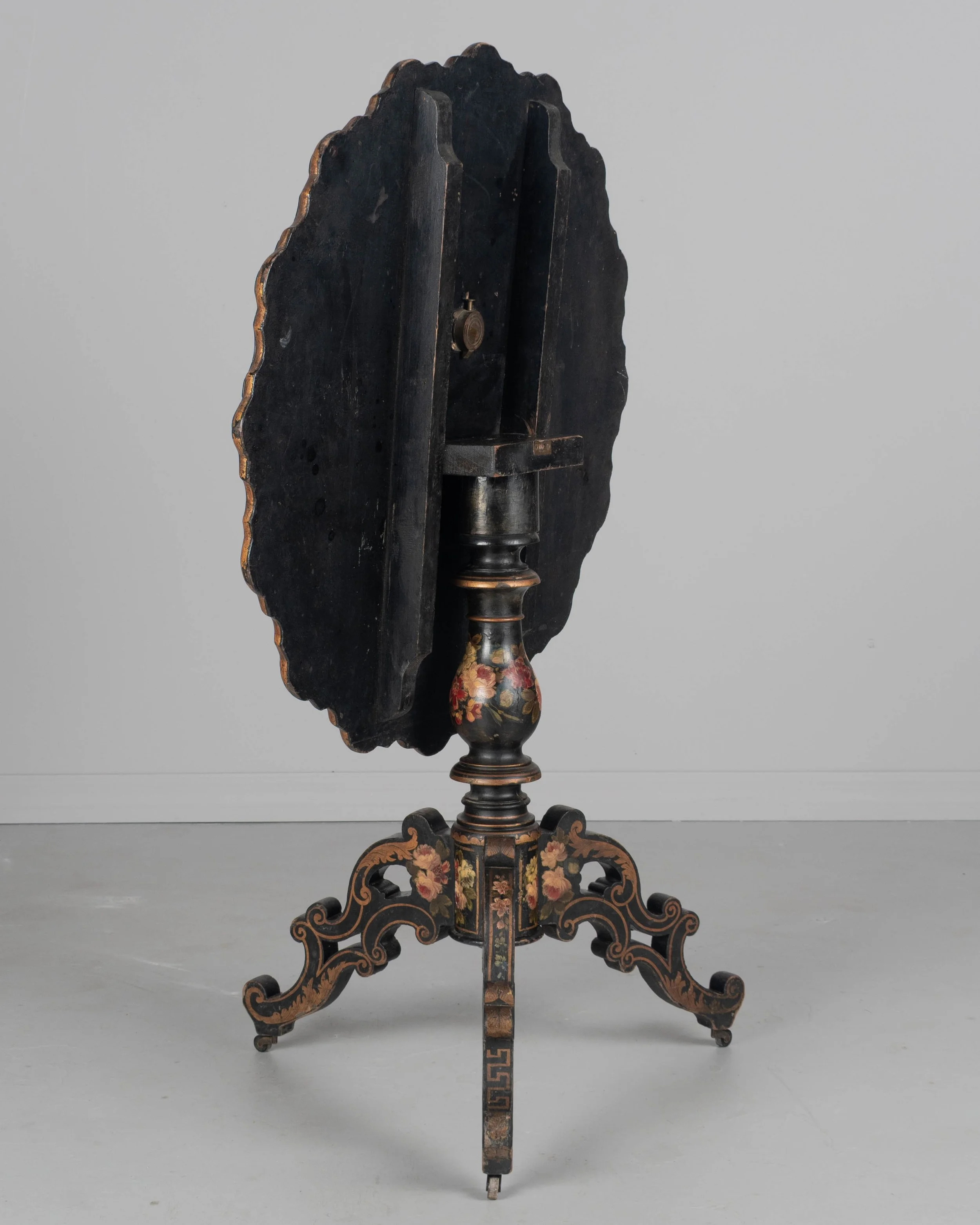 19th Century Napoleon III Lacquered Tilt-Top Table