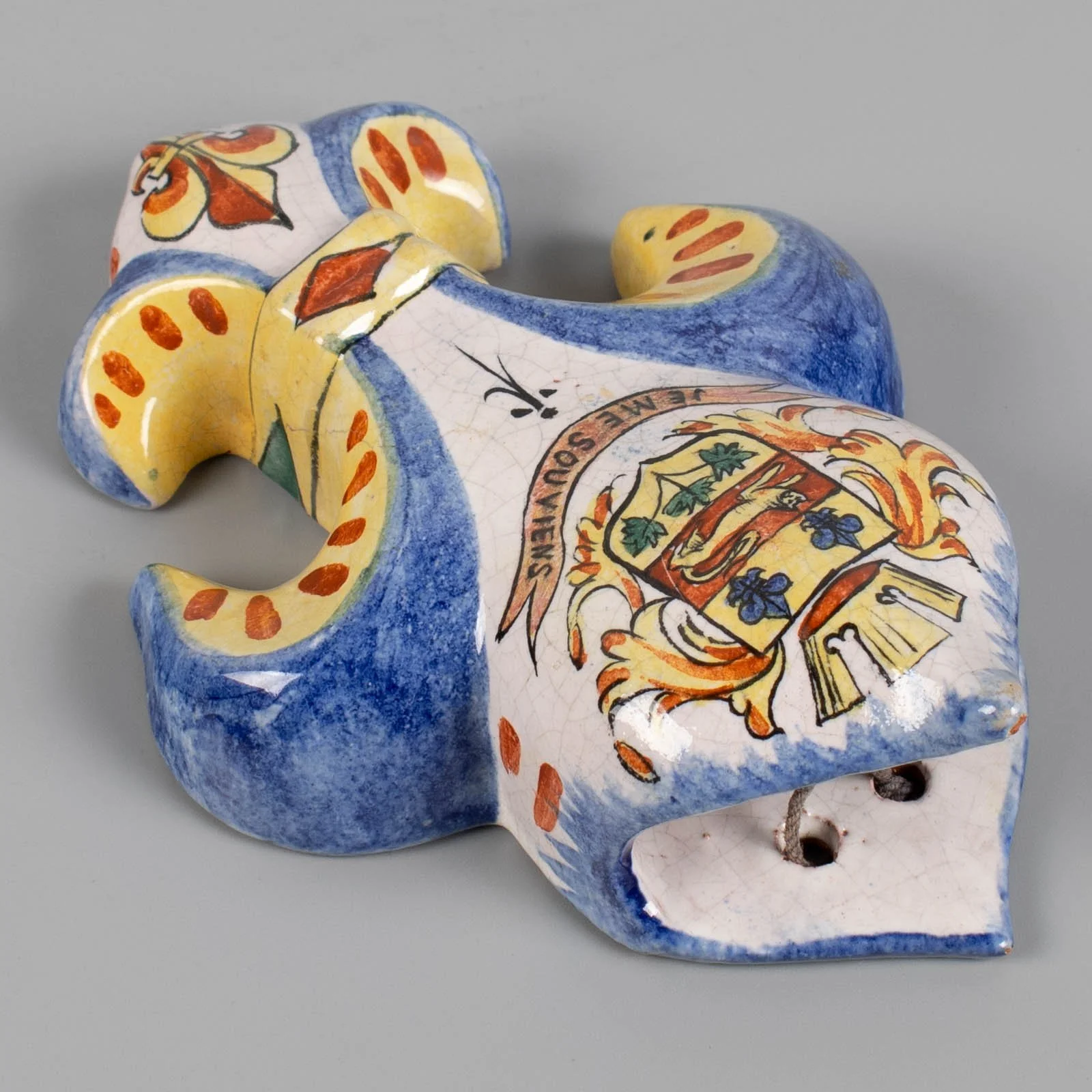 19th Century French Faience Fleur de Lis Wall Pocket